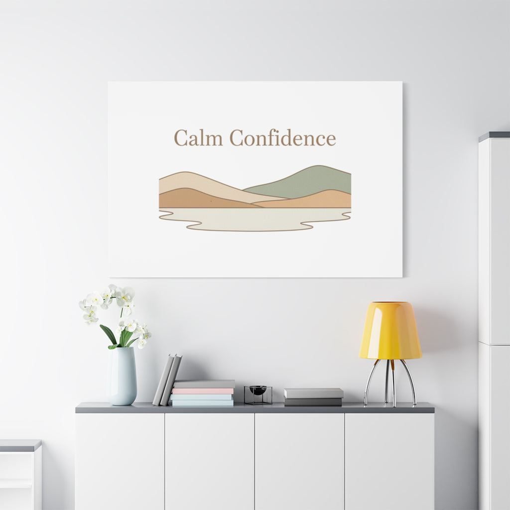 Calm Confidence minimalist landscape Canvas | quiet luxury, neutral minimalist