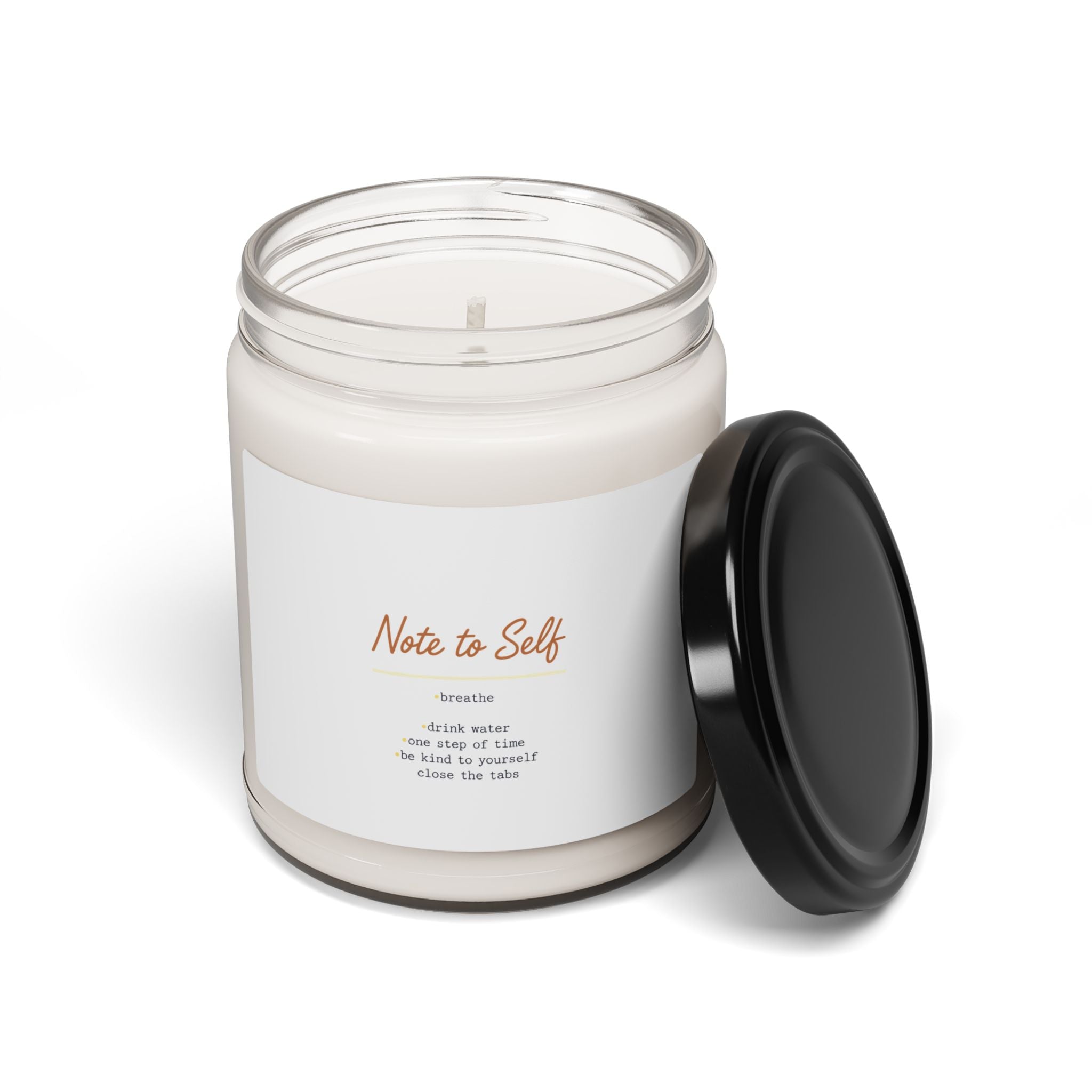 Note to Self Soy Candle - Analogue Reminder Handwritten Label - Paper note candle