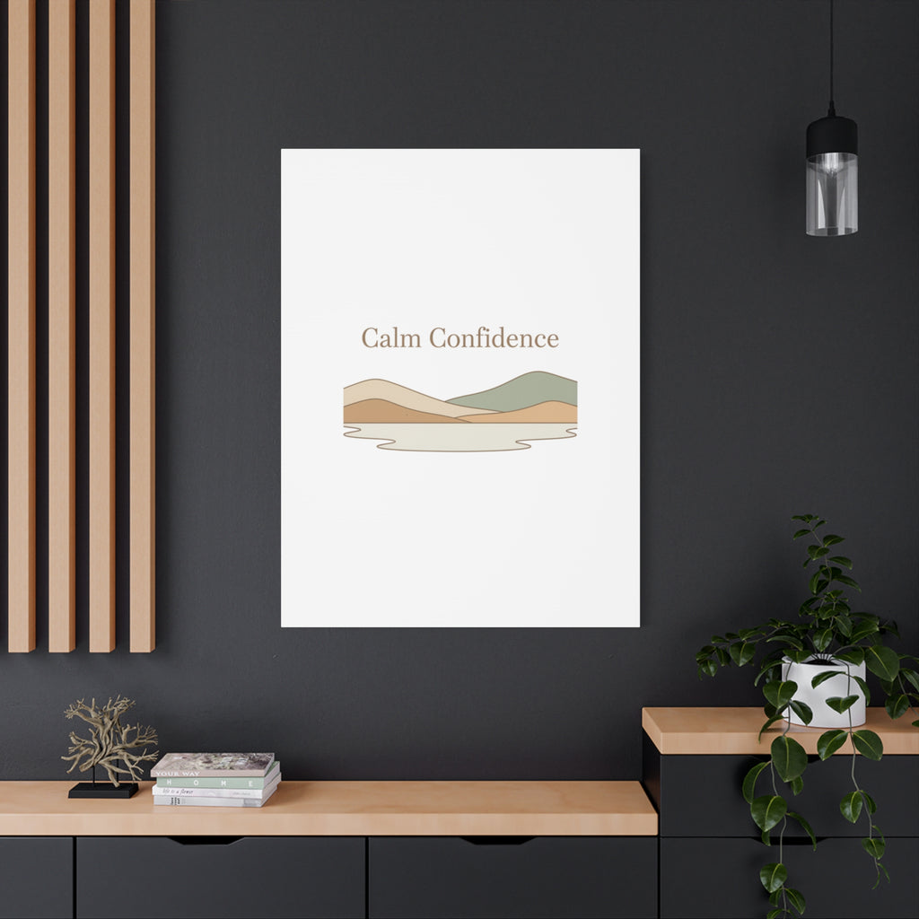 Calm Confidence minimalist landscape Canvas | quiet luxury, neutral minimalist