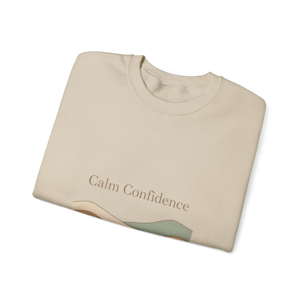 Calm Confidence minimalist landscape Crewneck Sweatshirt | quiet luxury, neutral minimalist