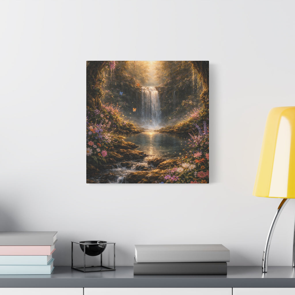 Enchanted Waterfall Canvas Print - Natural Fall - Serene Forest Landscape Wall Art