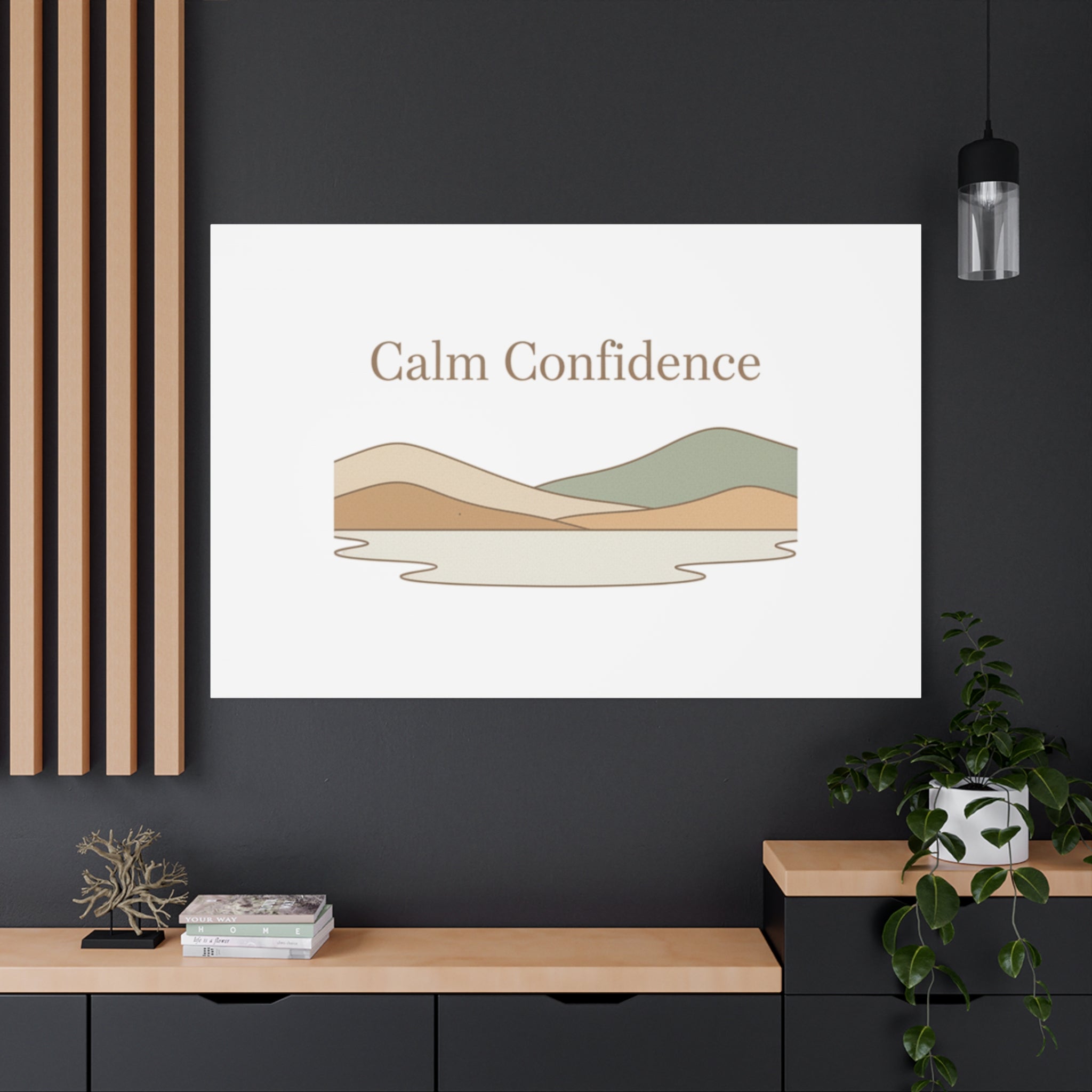 Calm Confidence minimalist landscape Canvas | quiet luxury, neutral minimalist