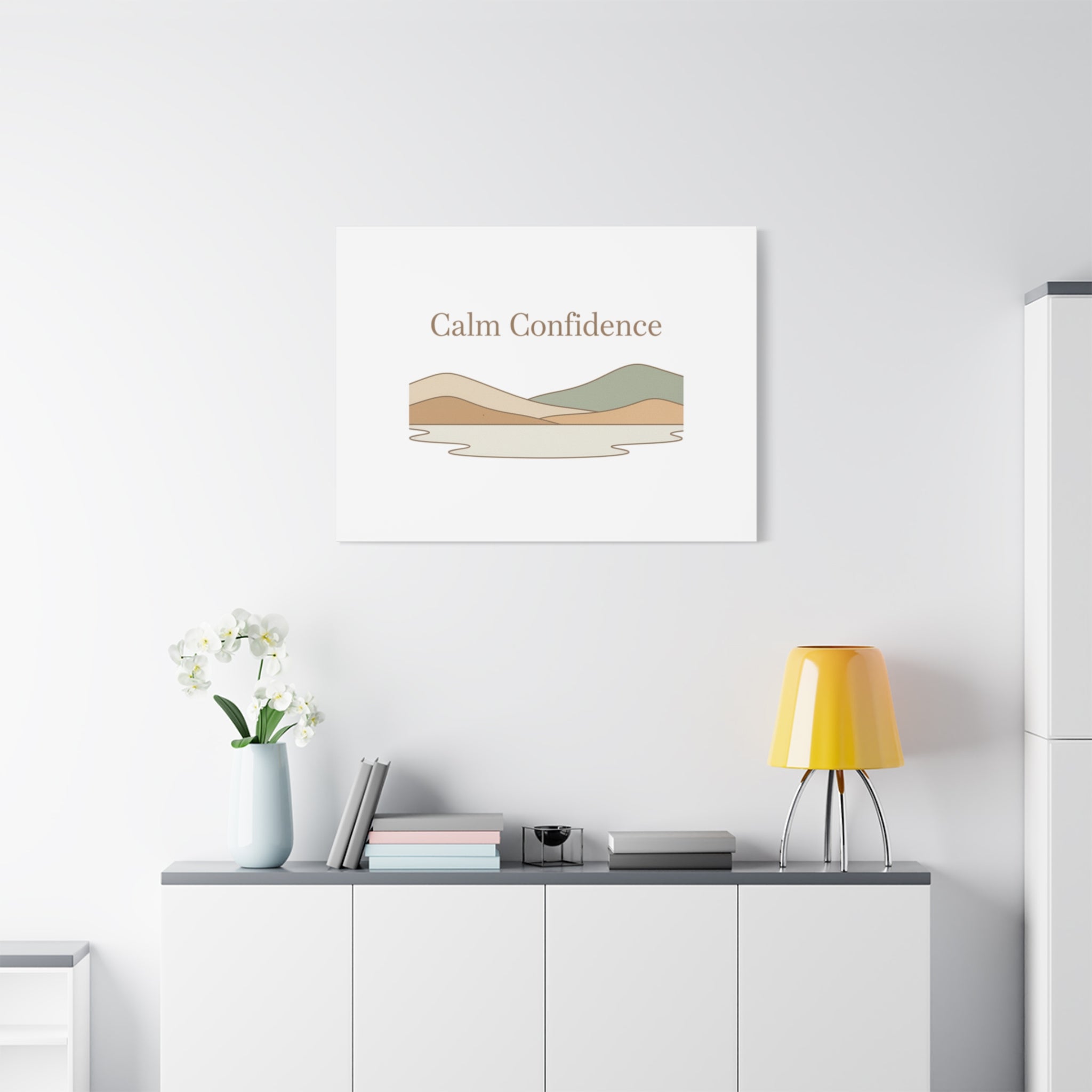 Calm Confidence minimalist landscape Canvas | quiet luxury, neutral minimalist