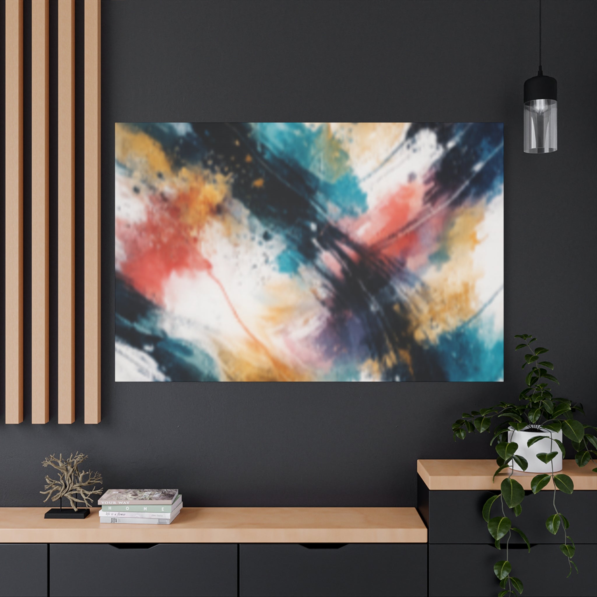 Abstract Color Splash Matte Canvas Print - Vibrant Modern Wall Art - Bedroom decor canvas