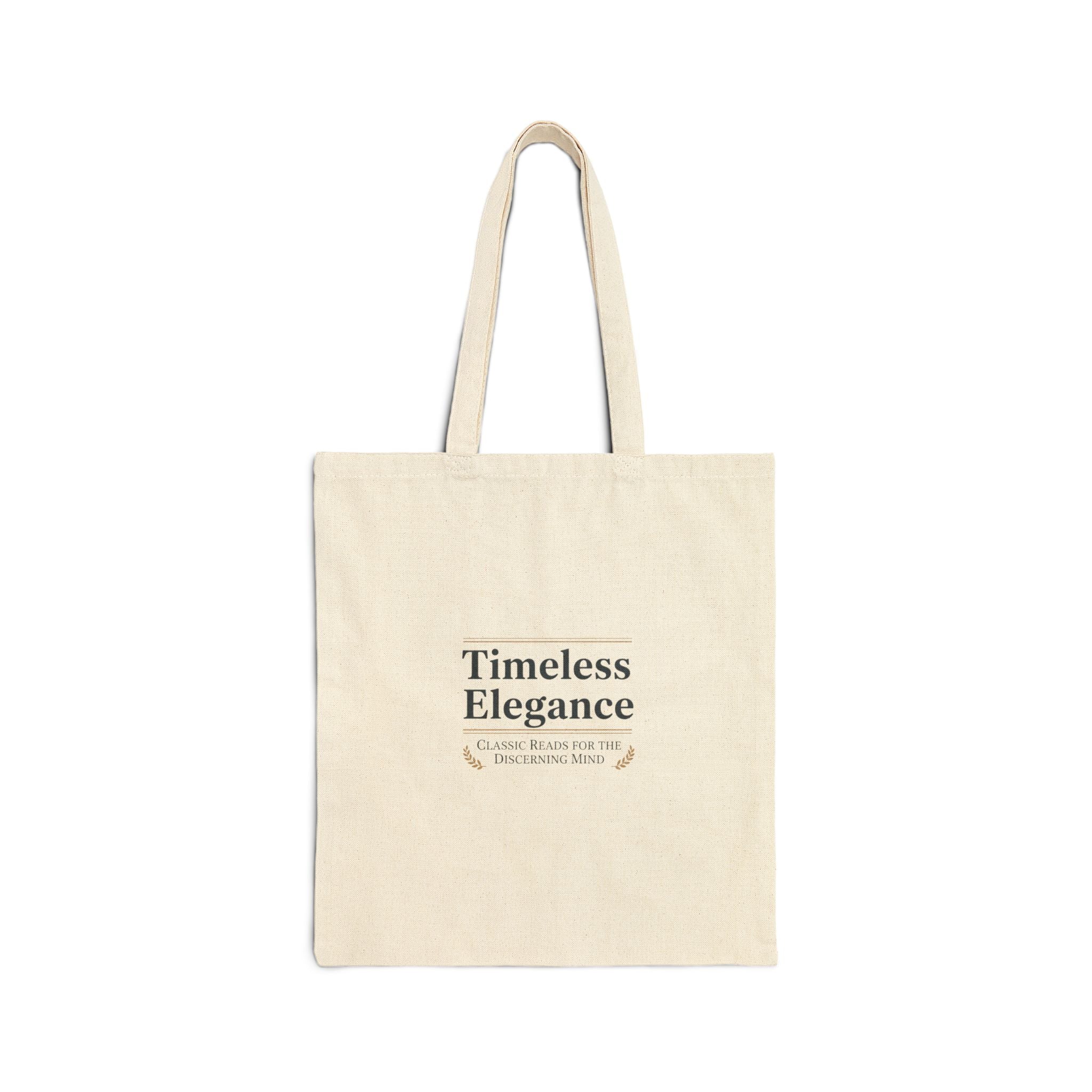 Timeless Elegance Tote Bag – Minimal Classic Typography Reusable Canvas Bag - Cotton Canvas Tote Bag