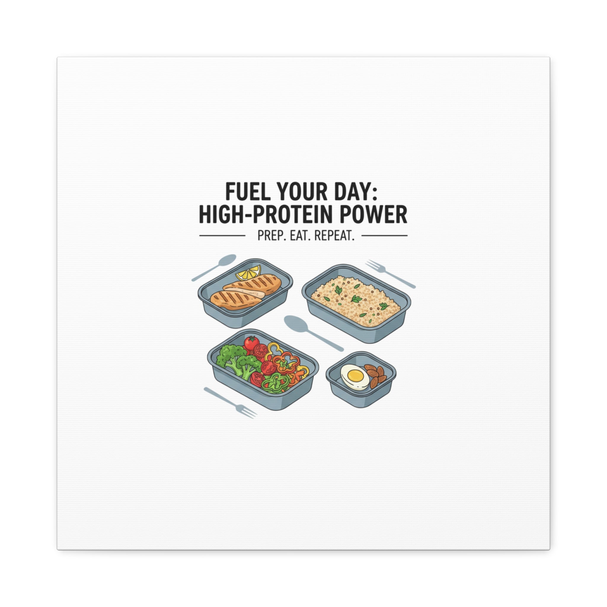 High-Protein Meal Prep Canvas | Fitness Food, Macro Icons