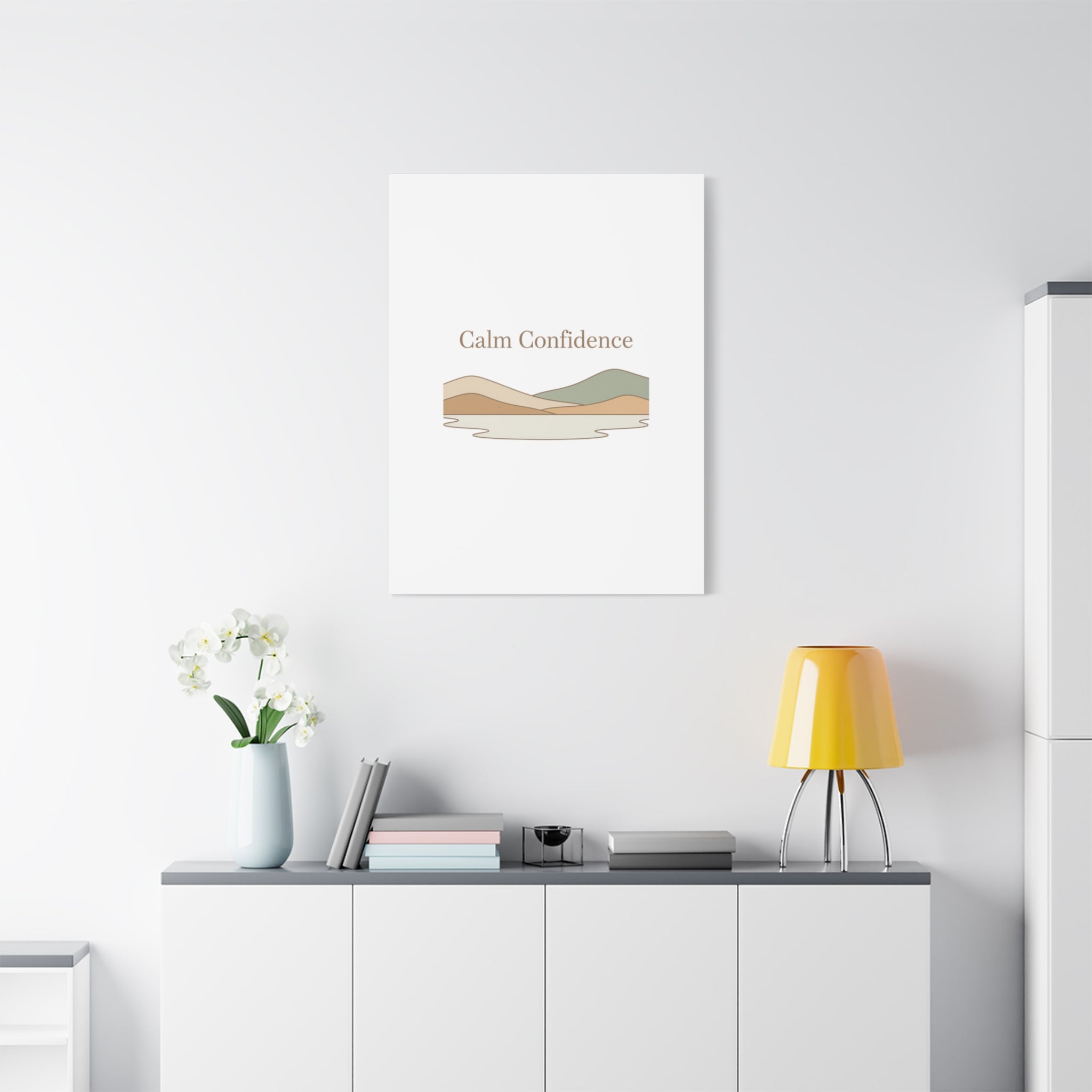 Calm Confidence minimalist landscape Canvas | quiet luxury, neutral minimalist
