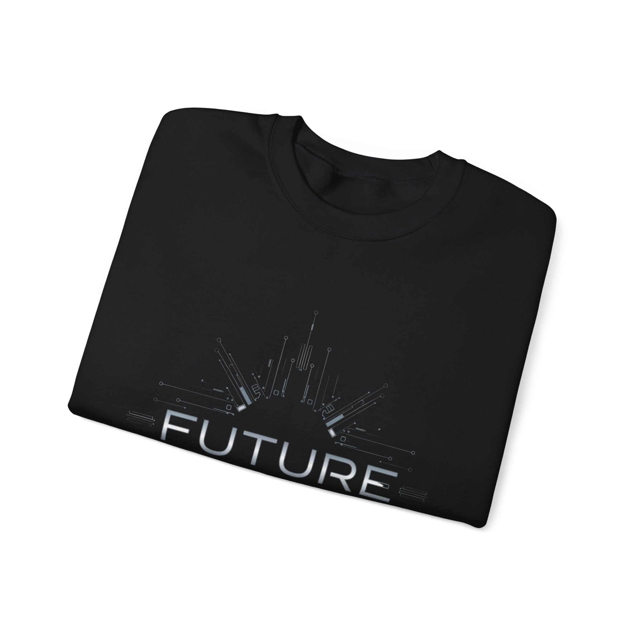 FUTURE cyber chrome Sweatshirt | Cyber Y2K Minimalism, sleek metallic