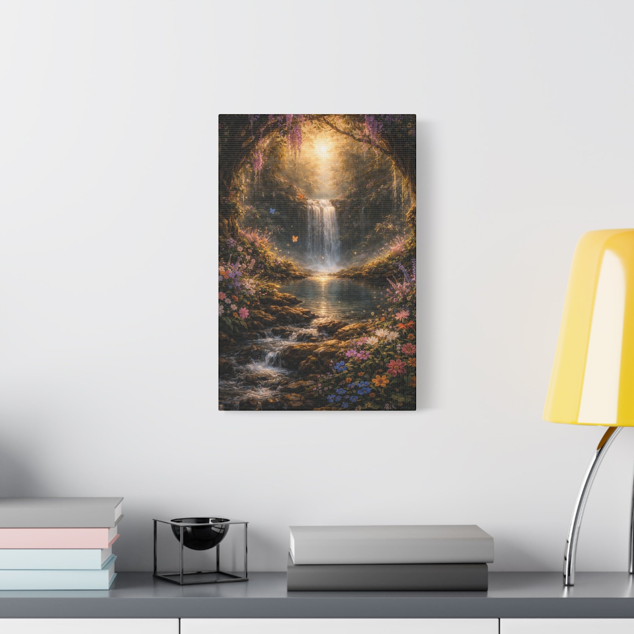 Enchanted Waterfall Canvas Print - Natural Fall - Serene Forest Landscape Wall Art