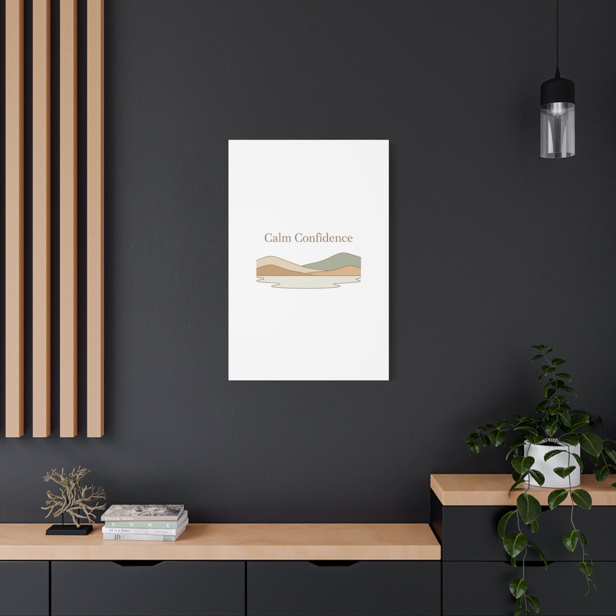 Calm Confidence minimalist landscape Canvas | quiet luxury, neutral minimalist