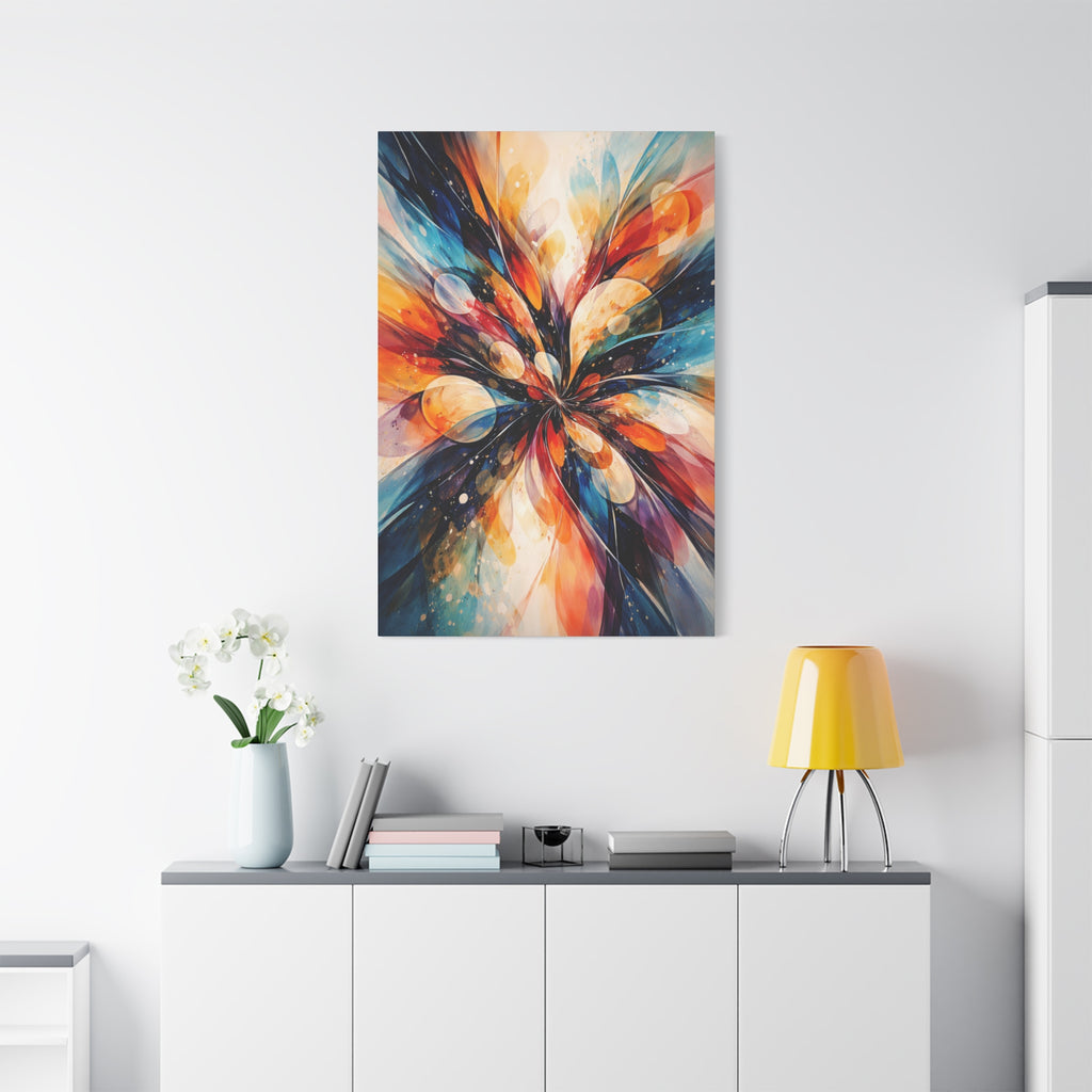 Colorful Abstract Wall Art Canvas – Modern Vibrant Home Decor Painting - Matte Canvas Stretched, 1.25"