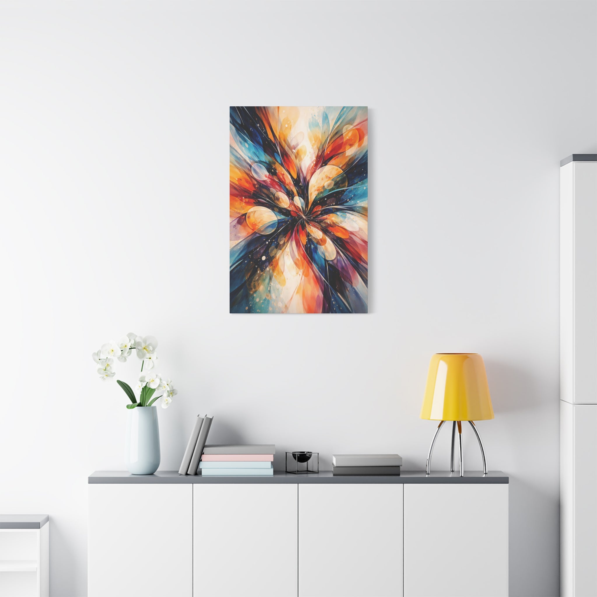 Colorful Abstract Wall Art Canvas – Modern Vibrant Home Decor Painting - Matte Canvas Stretched, 1.25"