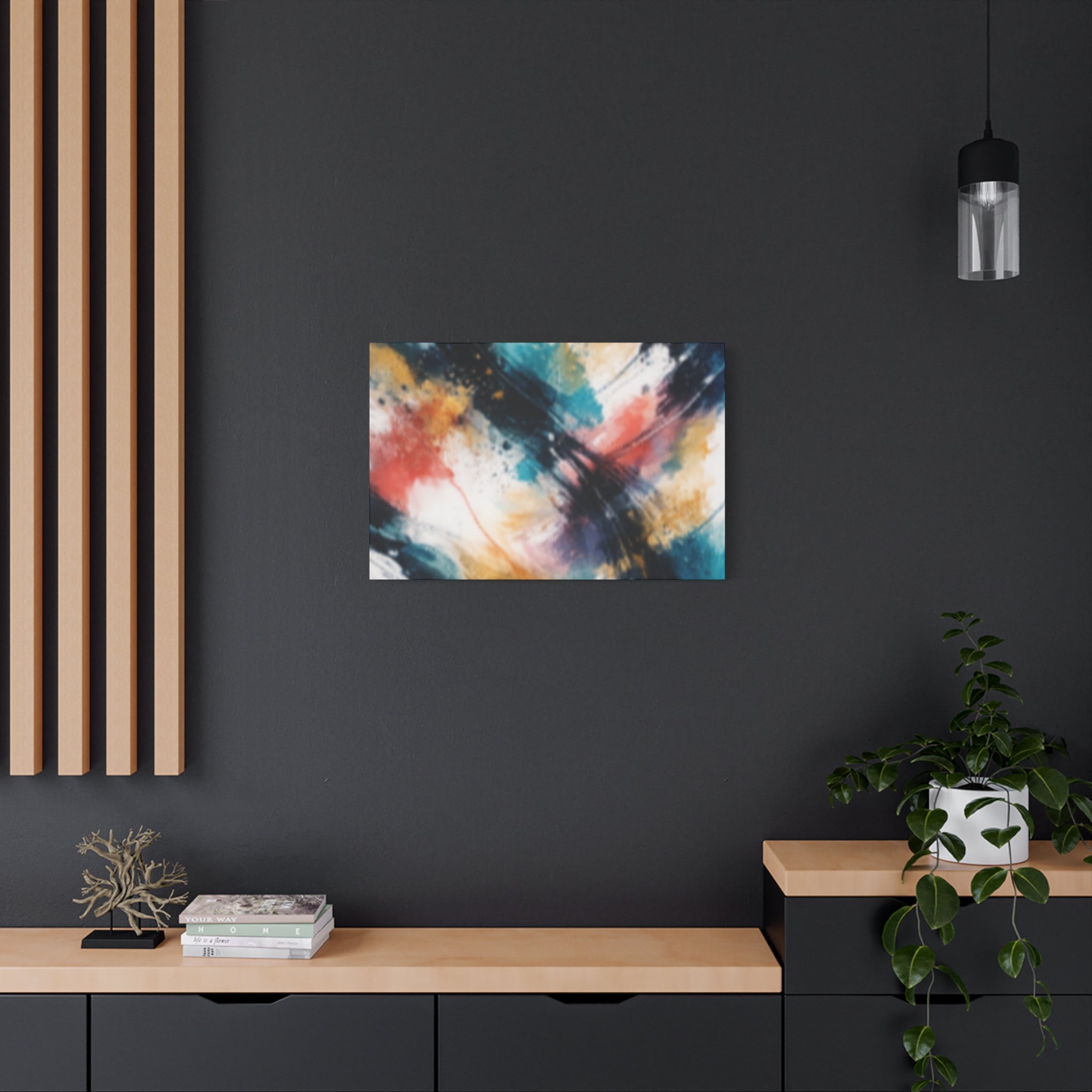 Abstract Color Splash Matte Canvas Print - Vibrant Modern Wall Art - Bedroom decor canvas