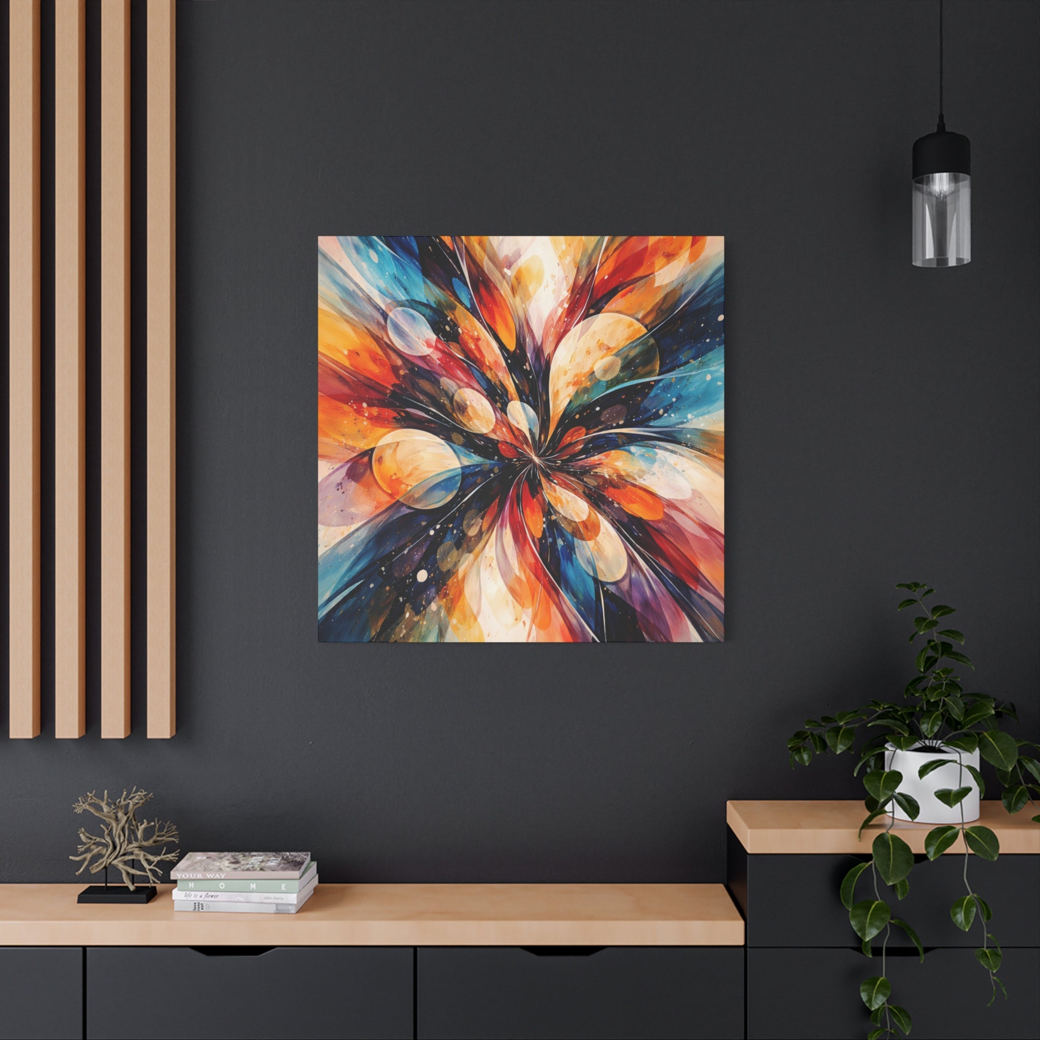 Colorful Abstract Wall Art Canvas – Modern Vibrant Home Decor Painting - Matte Canvas Stretched, 1.25"