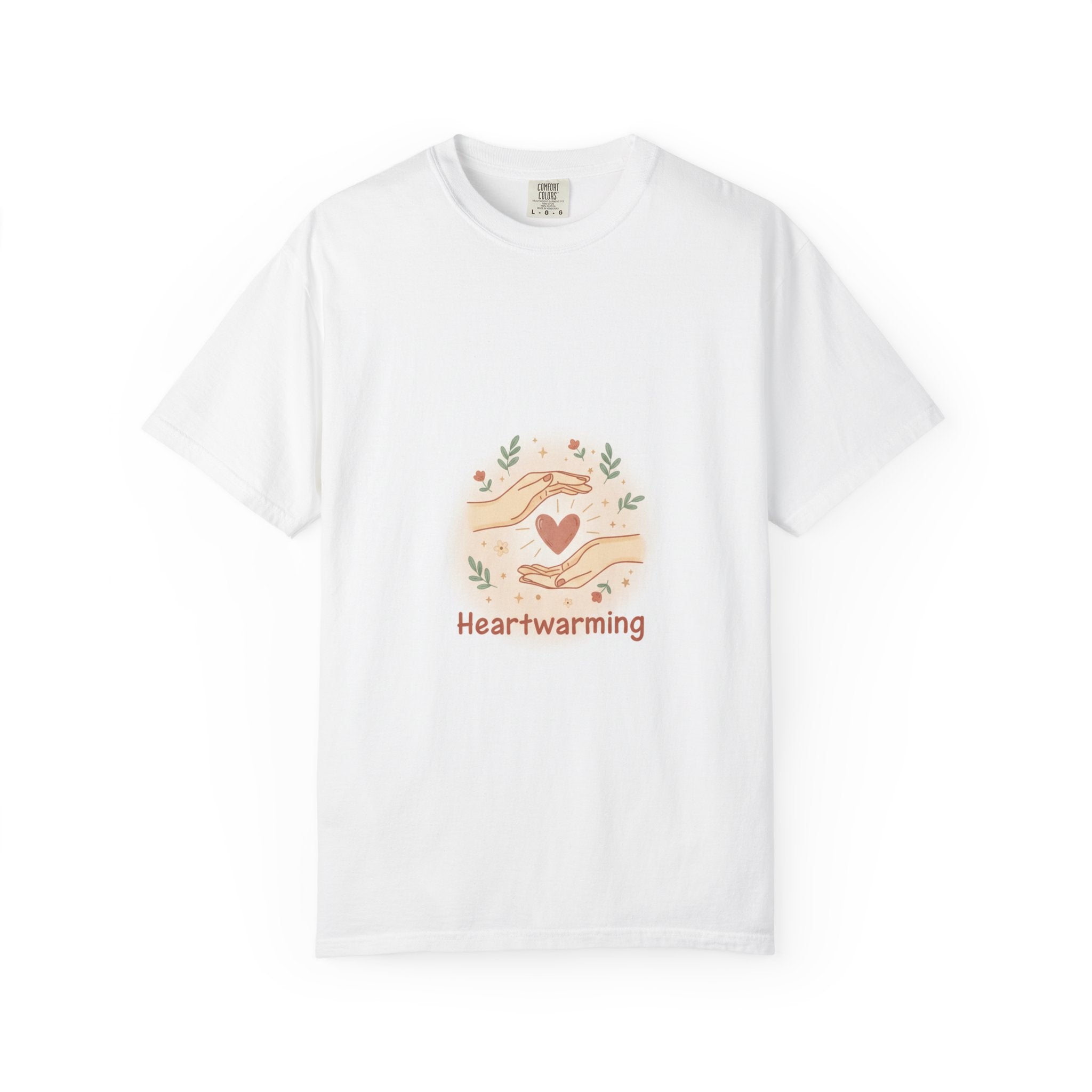 Heartwarming Hands Graphic T-Shirt — Cozy Floral Love Tee