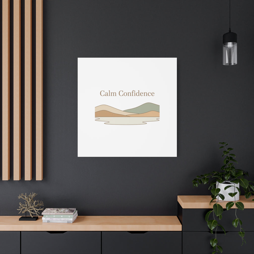 Calm Confidence minimalist landscape Canvas | quiet luxury, neutral minimalist