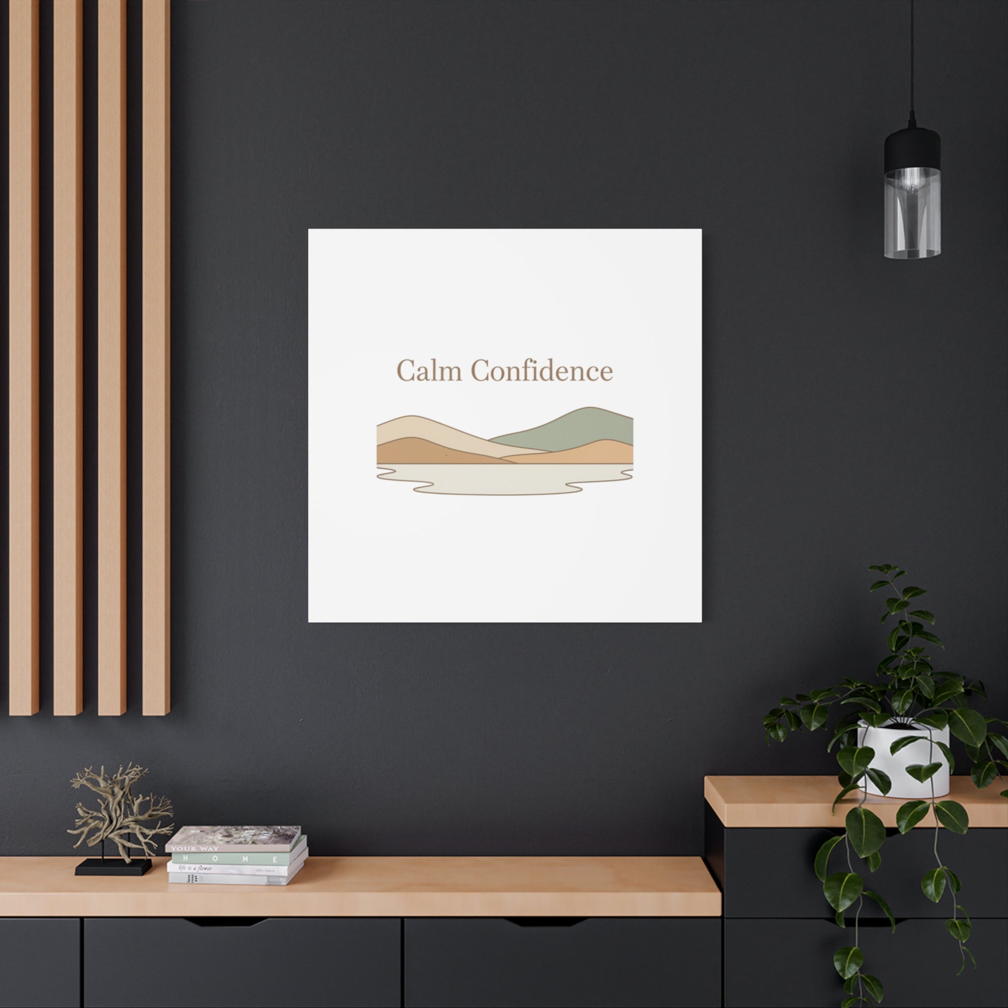 Calm Confidence minimalist landscape Canvas | quiet luxury, neutral minimalist