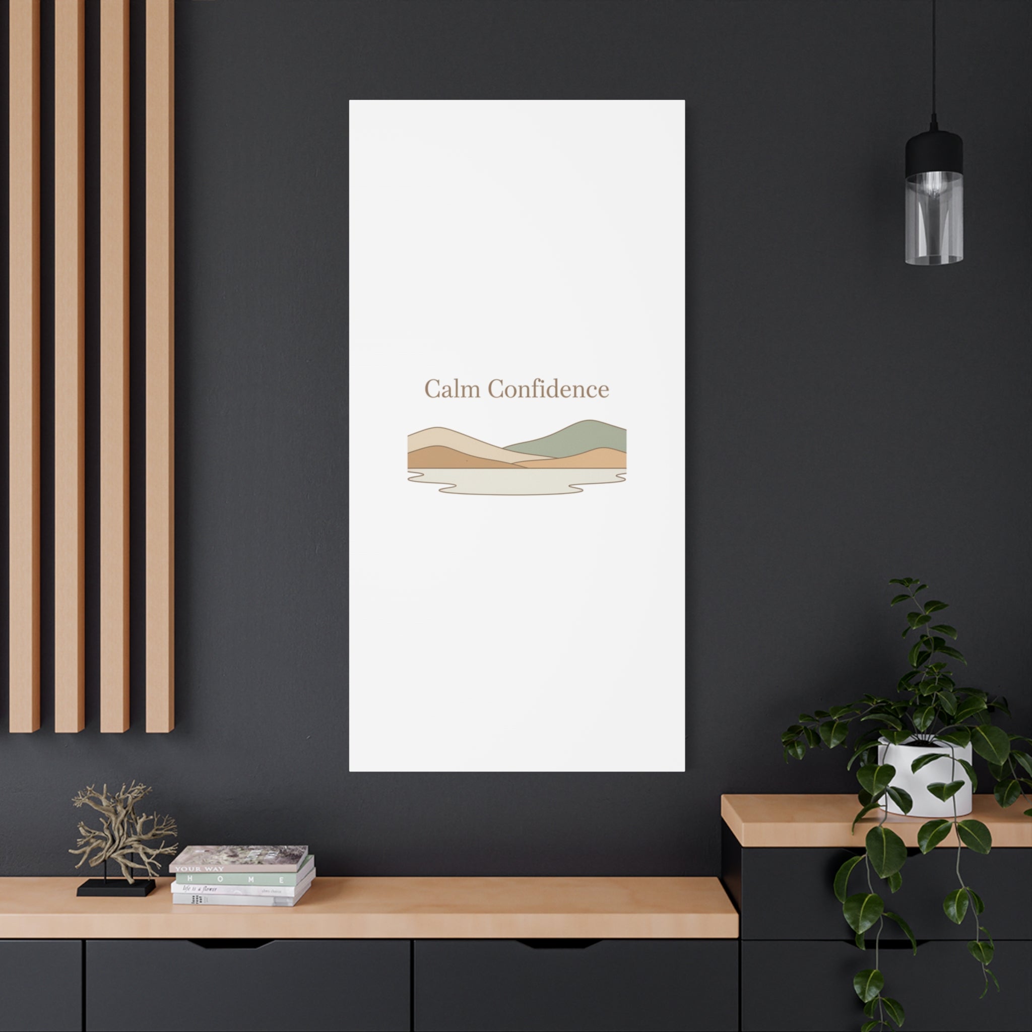 Calm Confidence minimalist landscape Canvas | quiet luxury, neutral minimalist