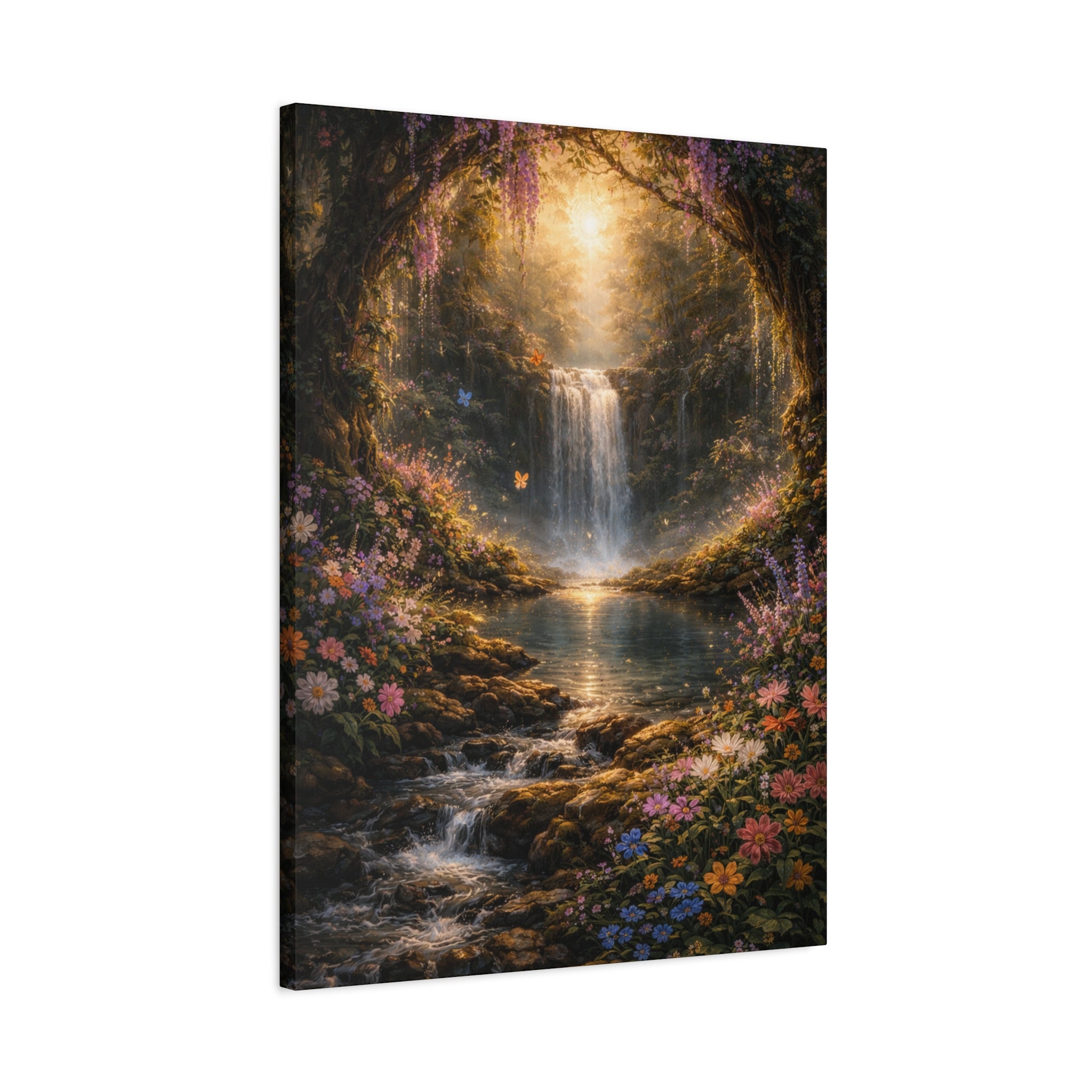 Enchanted Waterfall Canvas Print - Natural Fall - Serene Forest Landscape Wall Art