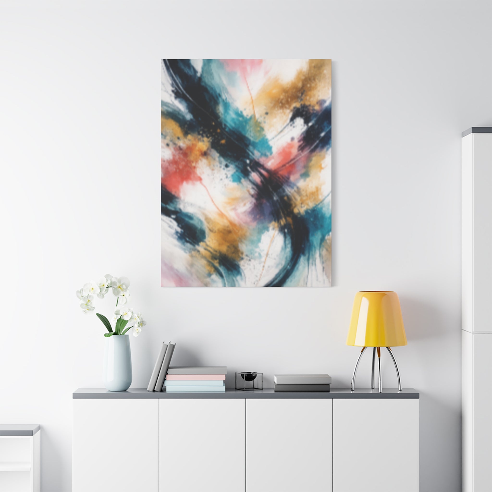 Abstract Color Splash Matte Canvas Print - Vibrant Modern Wall Art - Bedroom decor canvas