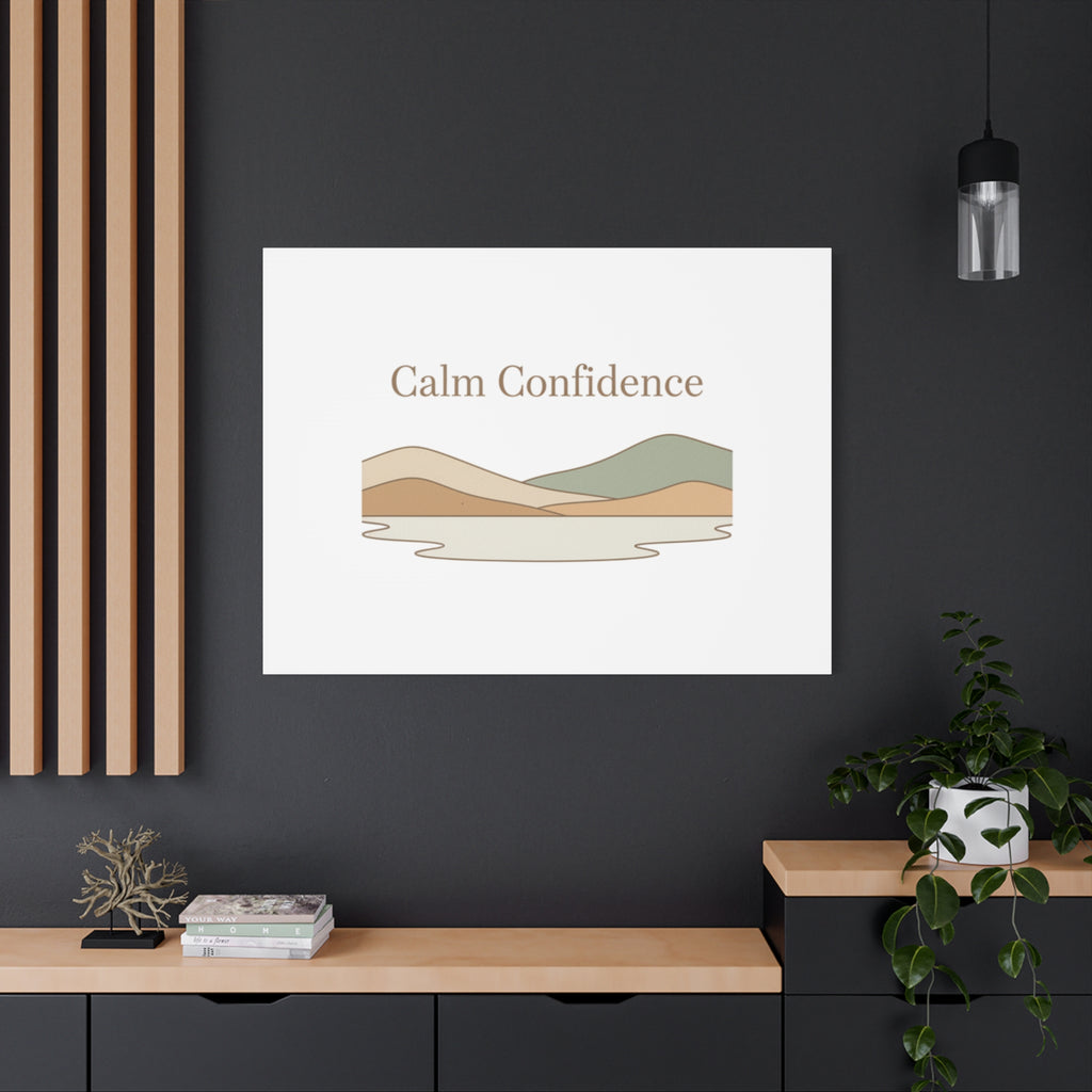 Calm Confidence minimalist landscape Canvas | quiet luxury, neutral minimalist