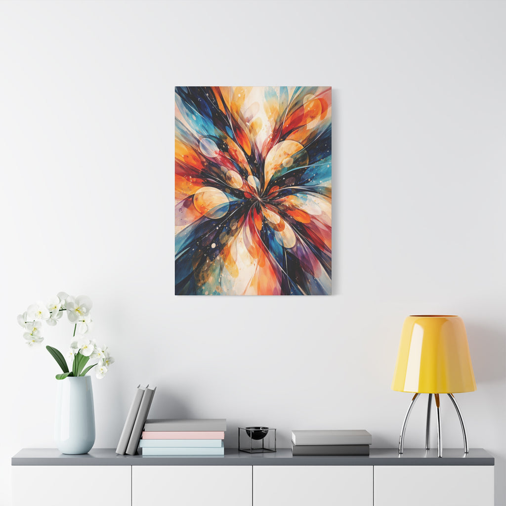 Colorful Abstract Wall Art Canvas – Modern Vibrant Home Decor Painting - Matte Canvas Stretched, 1.25"