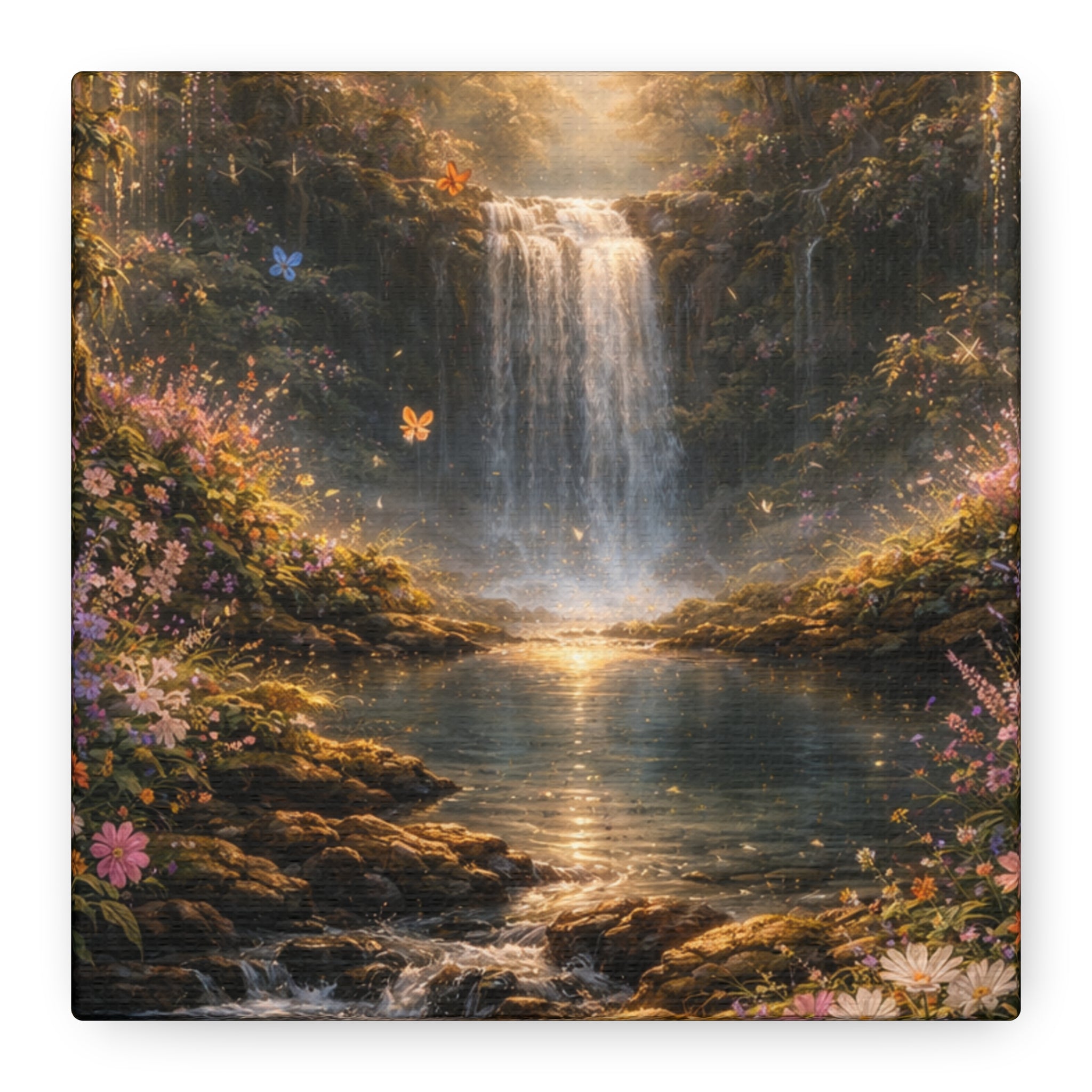 Enchanted Waterfall Canvas Print - Natural Fall - Serene Forest Landscape Wall Art