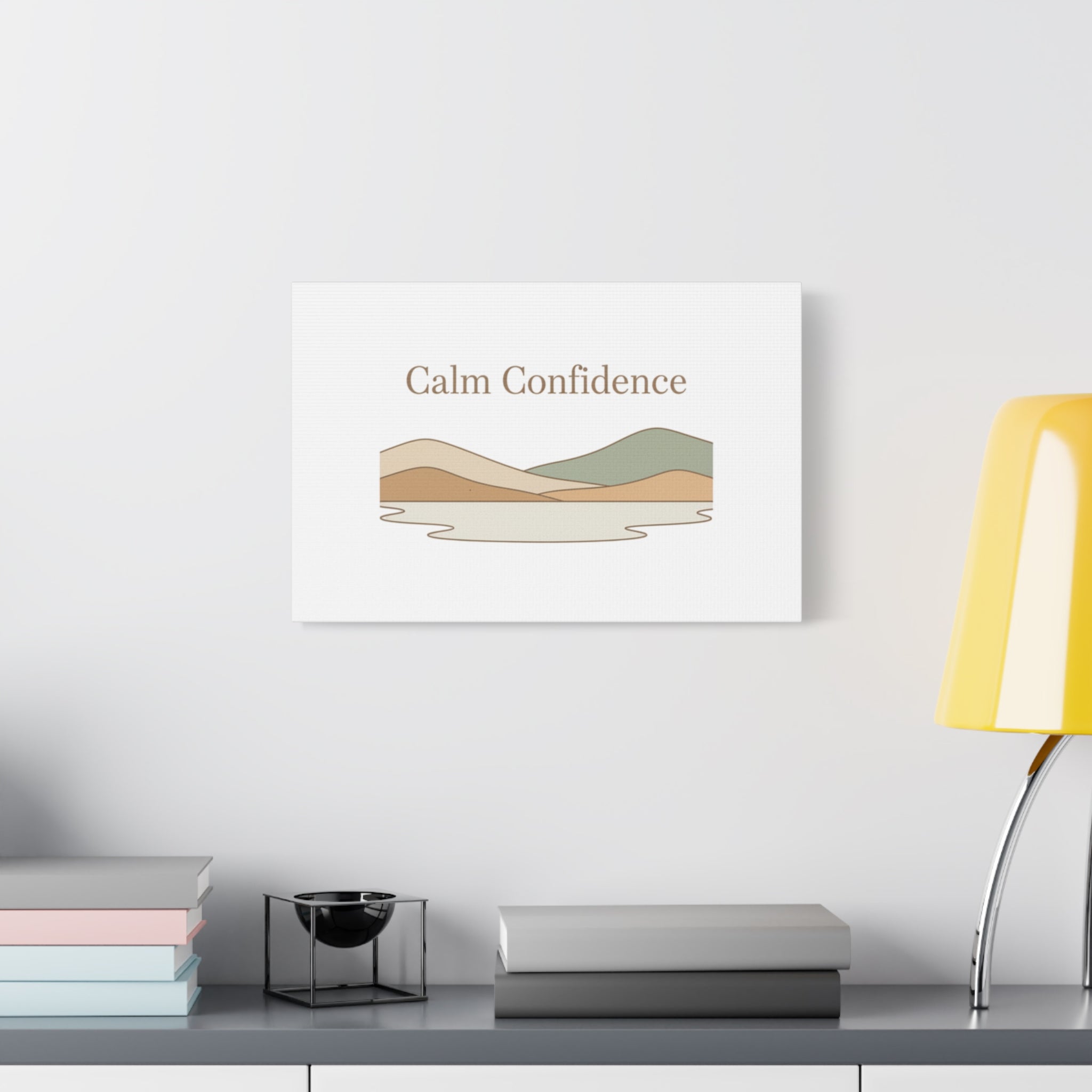 Calm Confidence minimalist landscape Canvas | quiet luxury, neutral minimalist