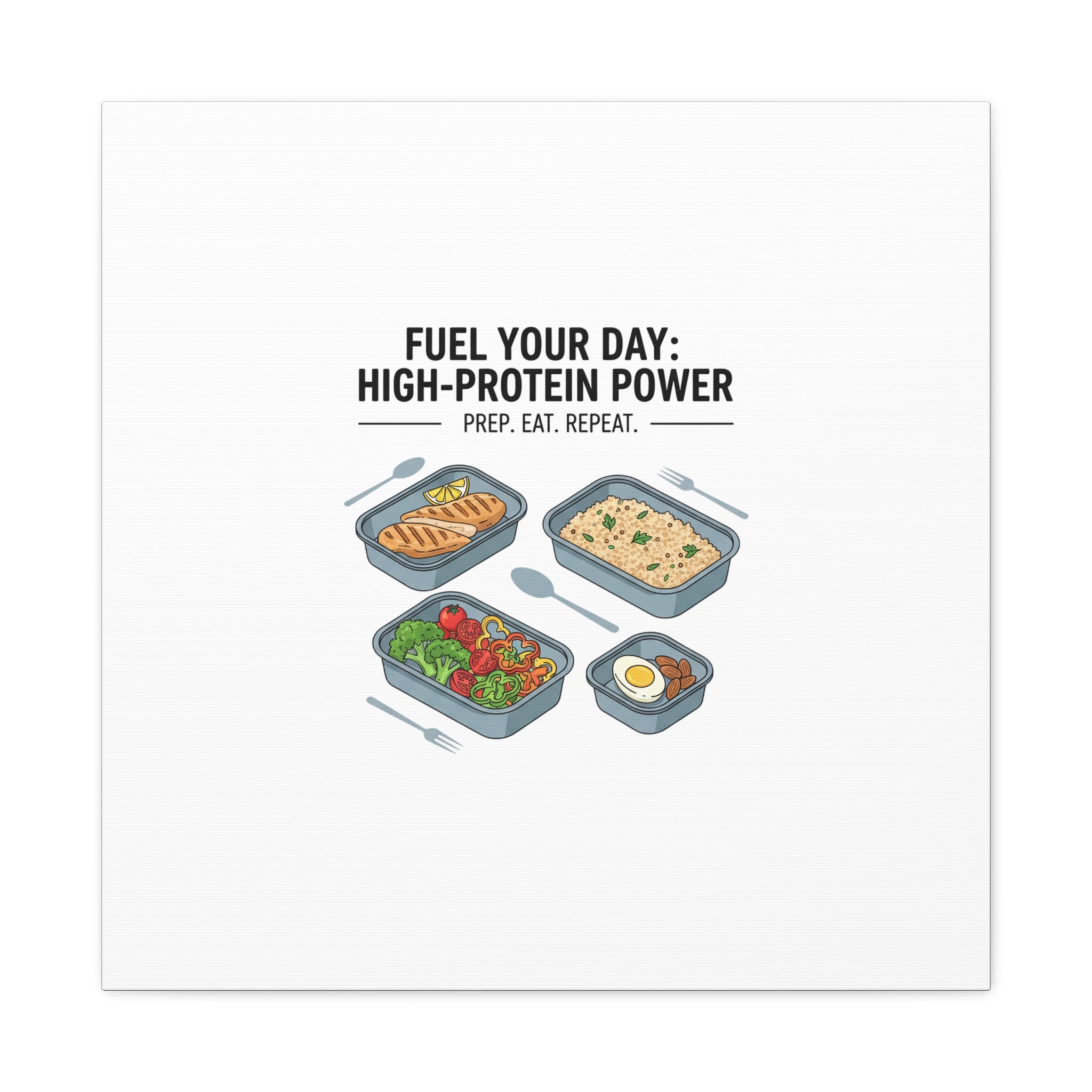 High-Protein Meal Prep Canvas | Fitness Food, Macro Icons