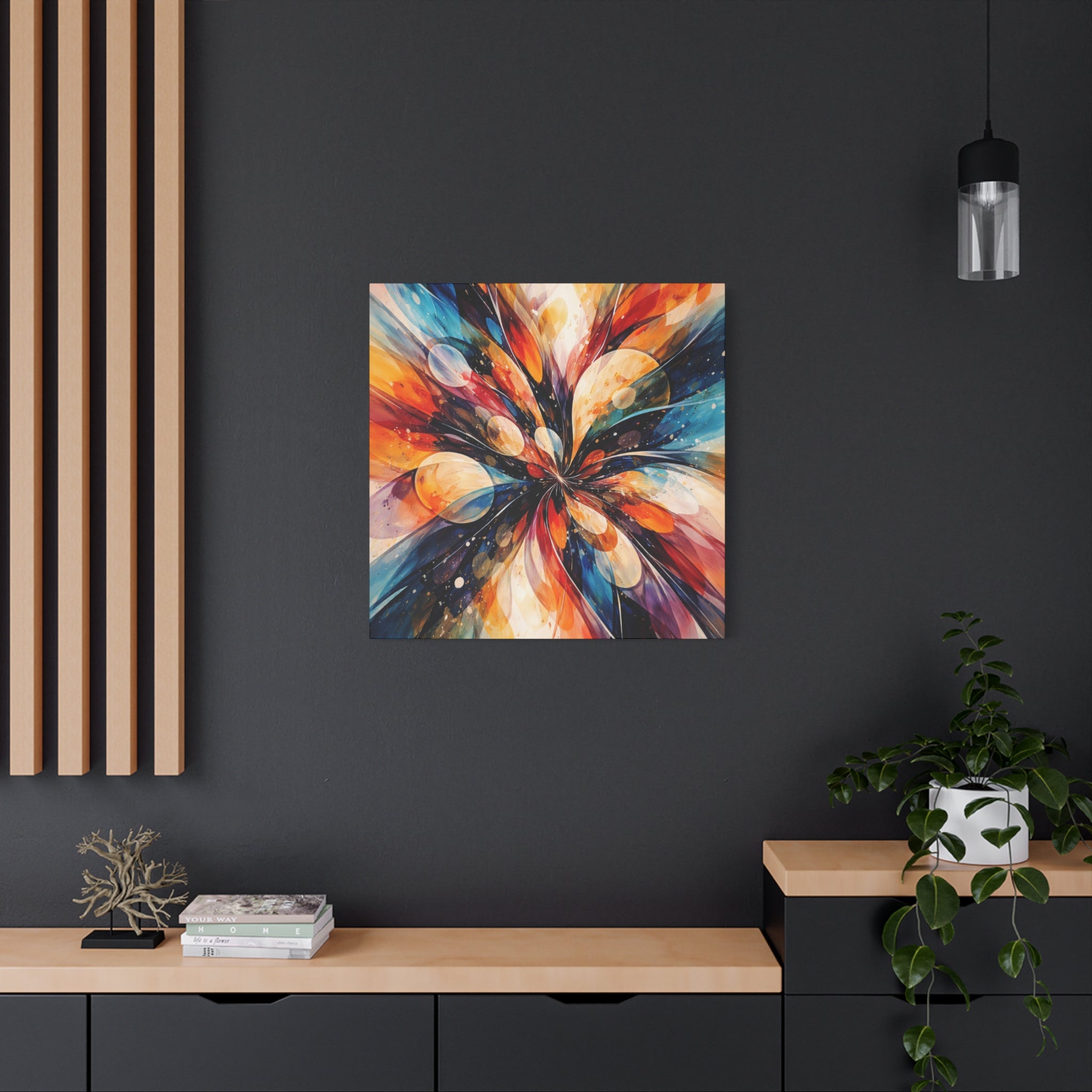 Colorful Abstract Wall Art Canvas – Modern Vibrant Home Decor Painting - Matte Canvas Stretched, 1.25"