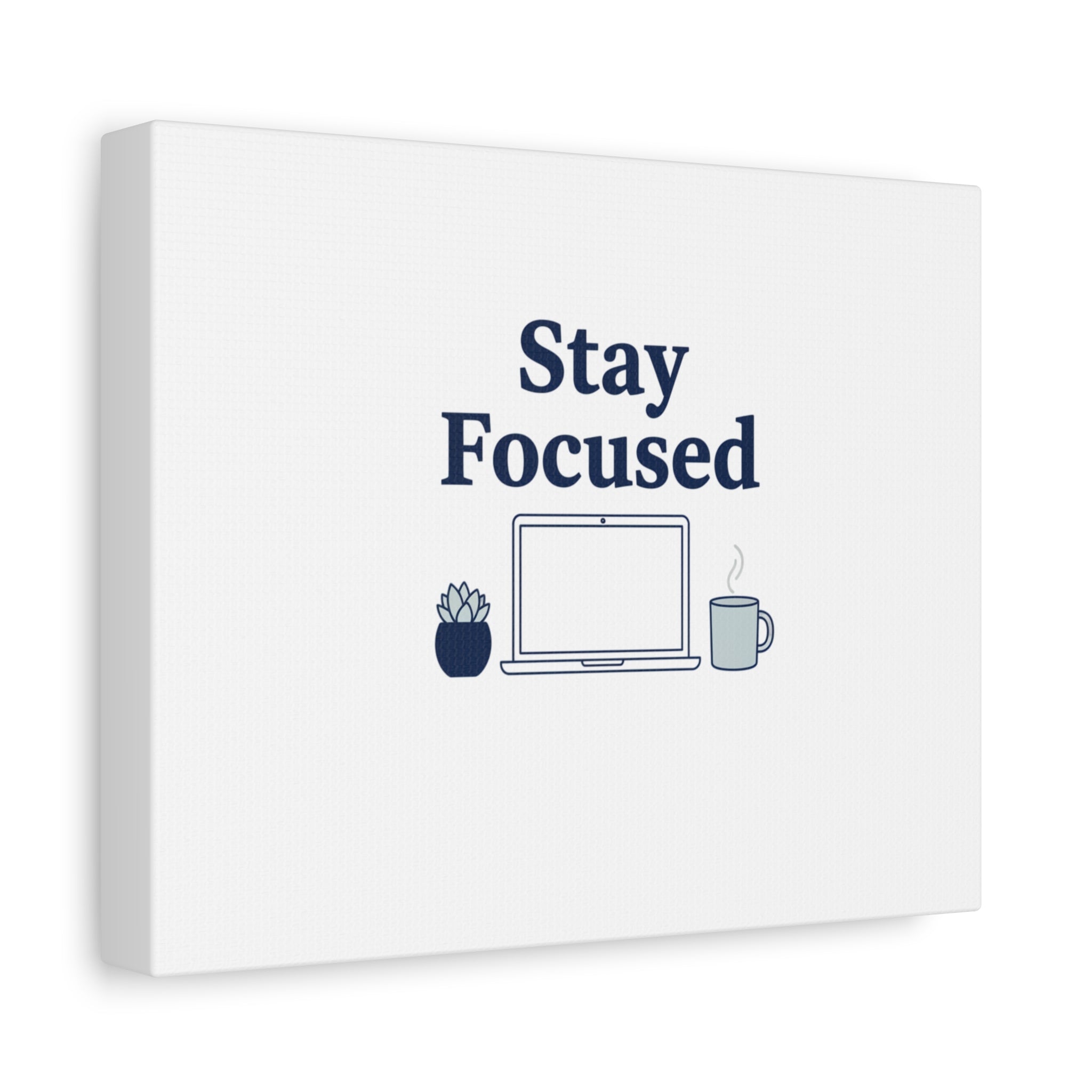 Stay Focused Canvas, Minimal Home Office Motivational Art Print | WFH Decor