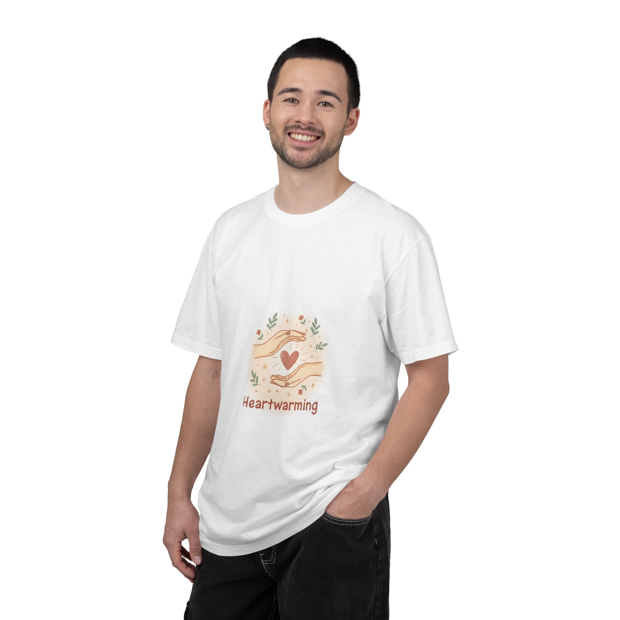 Heartwarming Hands Graphic T-Shirt — Cozy Floral Love Tee