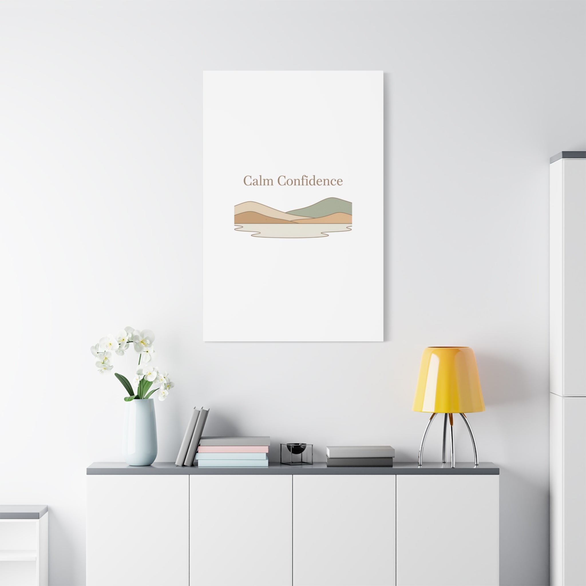 Calm Confidence minimalist landscape Canvas | quiet luxury, neutral minimalist
