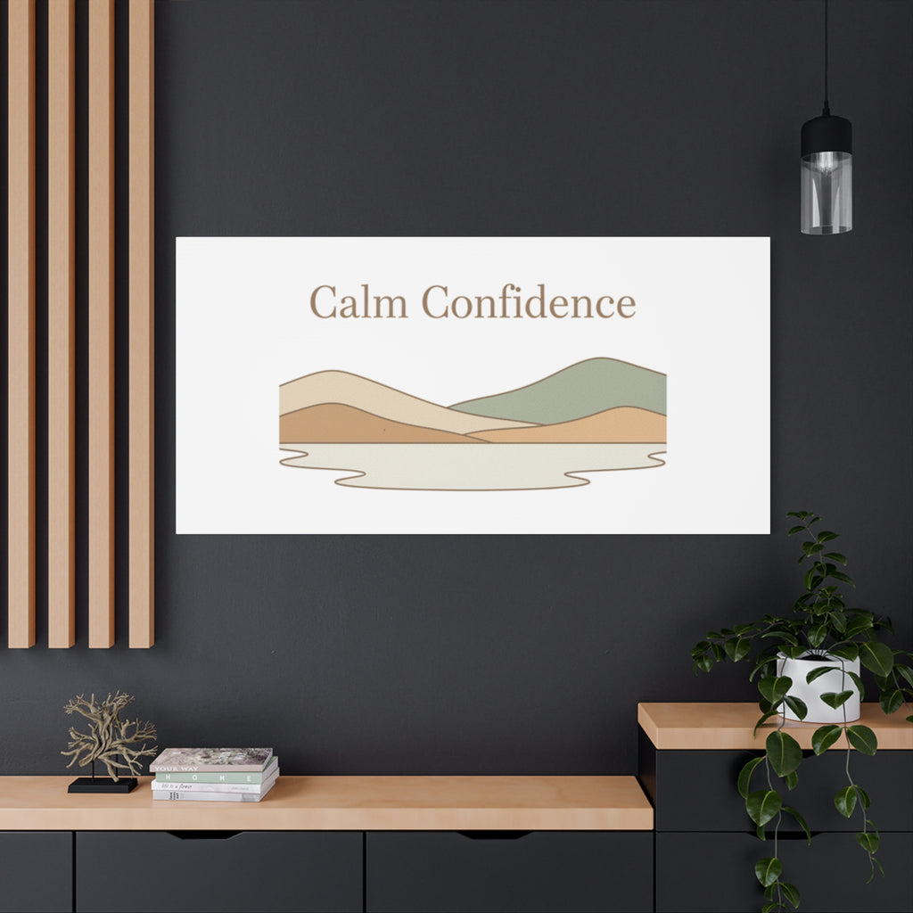 Calm Confidence minimalist landscape Canvas | quiet luxury, neutral minimalist