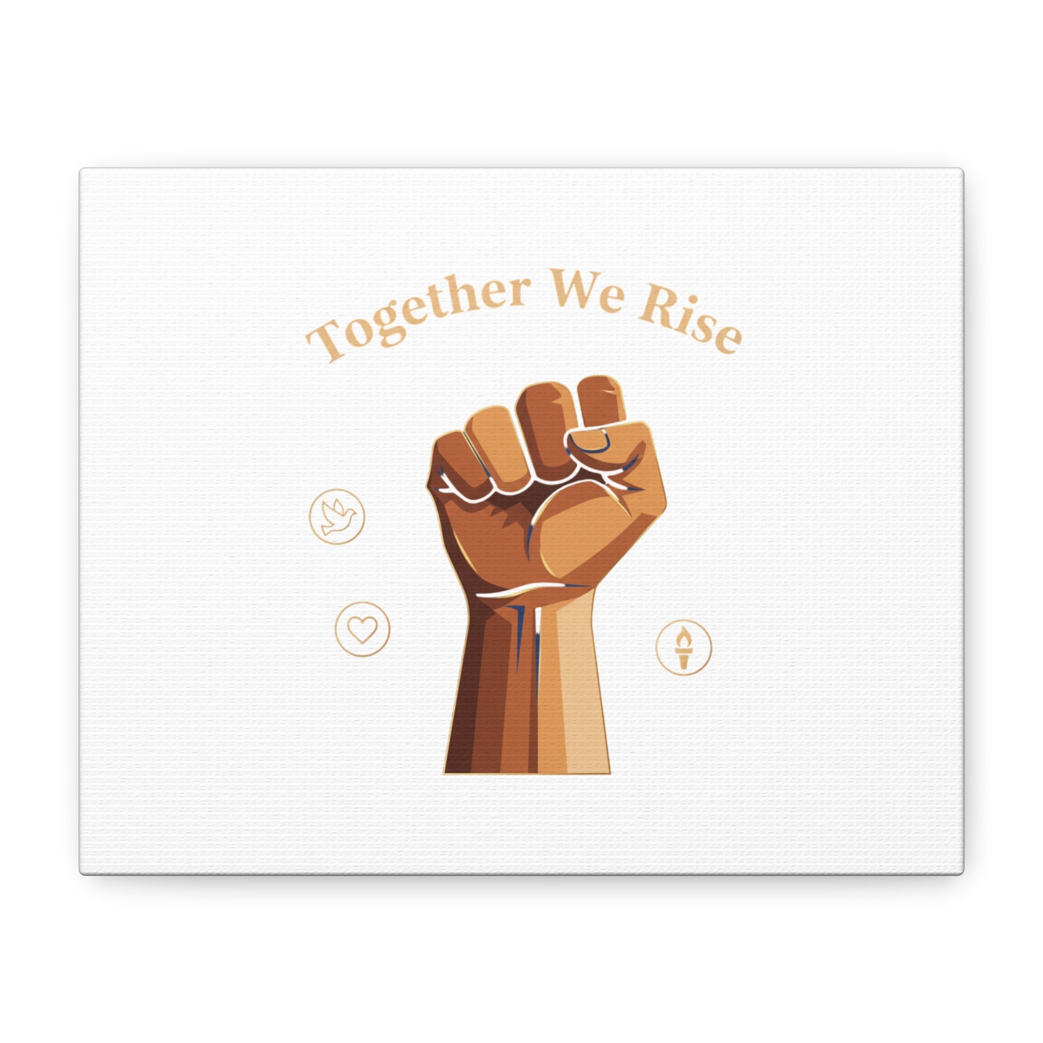 Together We Rise Wall Art – Unity Fist Illustration Social Justice Canvas Print - Matte Canvas, Stretche