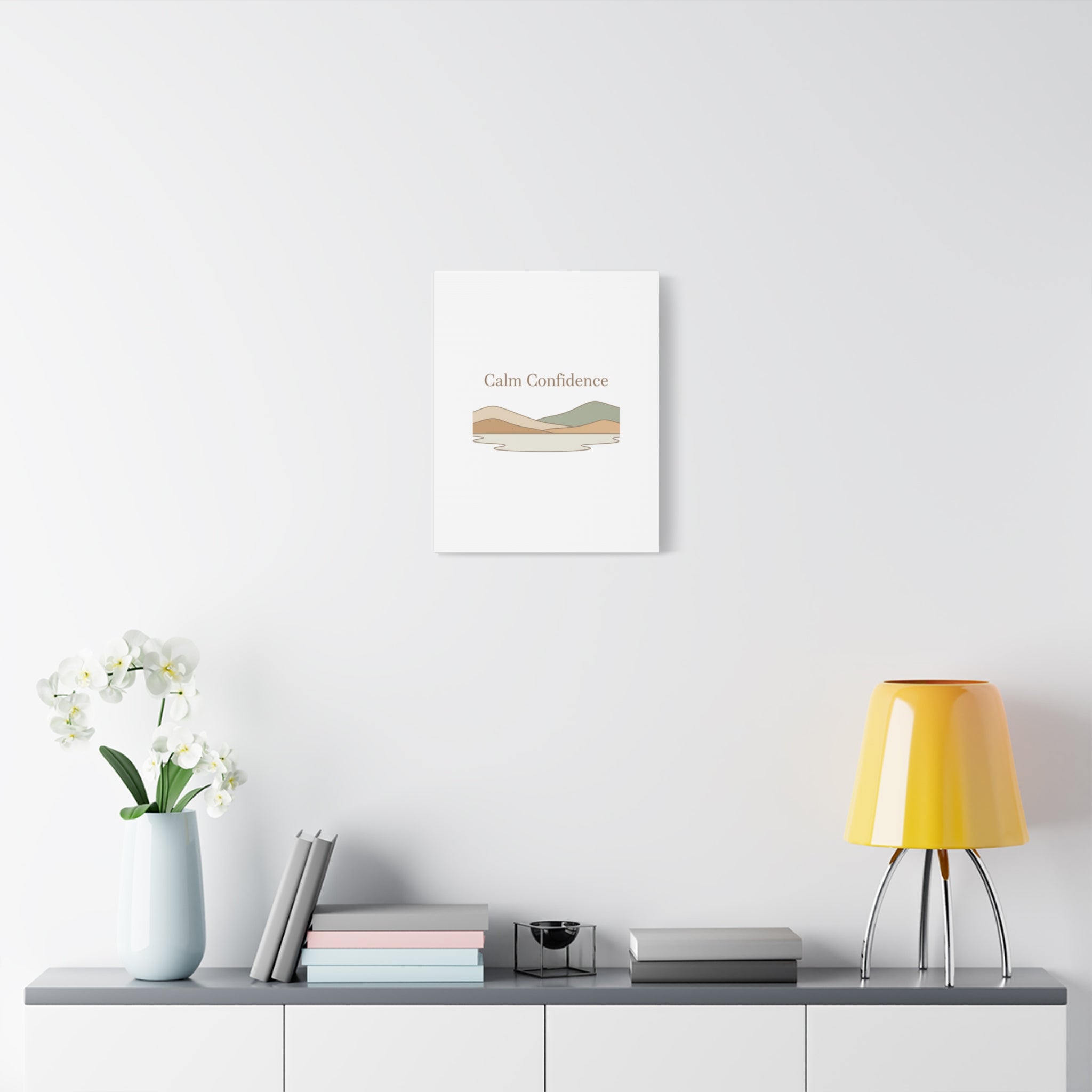 Calm Confidence minimalist landscape Canvas | quiet luxury, neutral minimalist