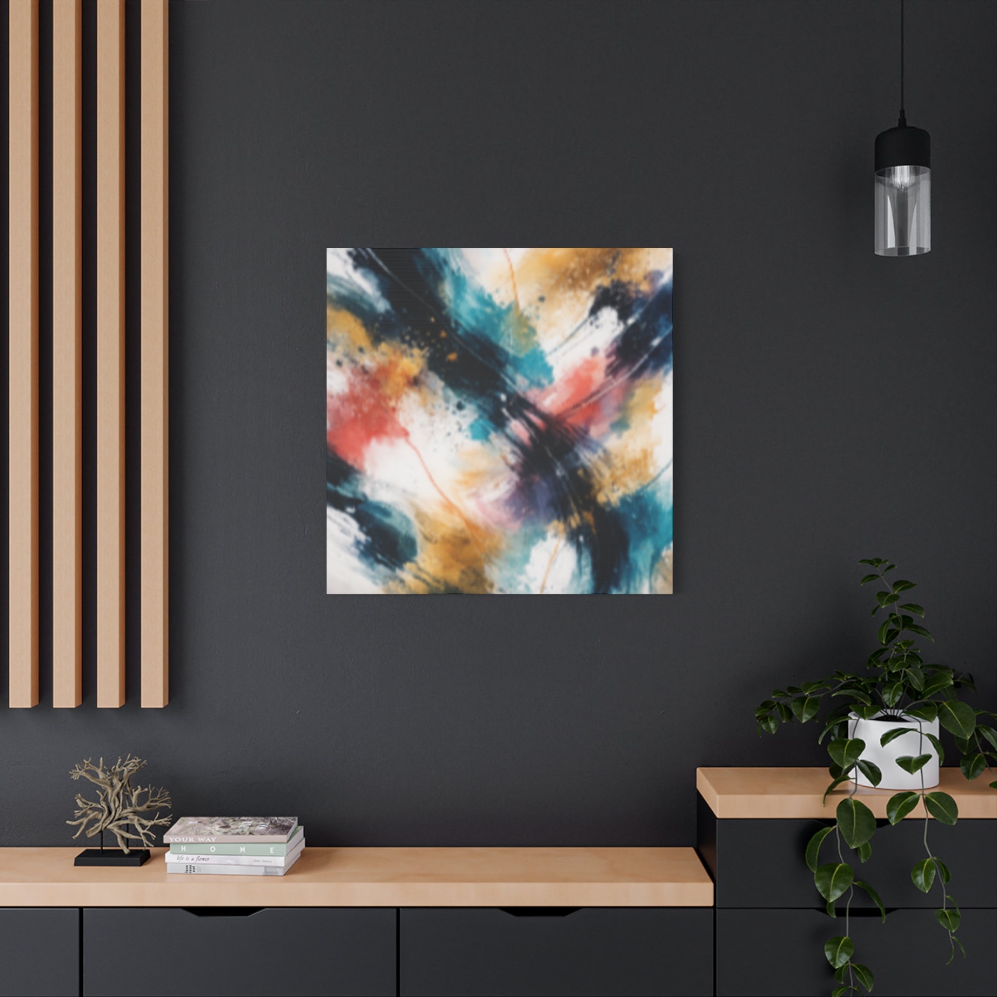 Abstract Color Splash Matte Canvas Print - Vibrant Modern Wall Art - Bedroom decor canvas