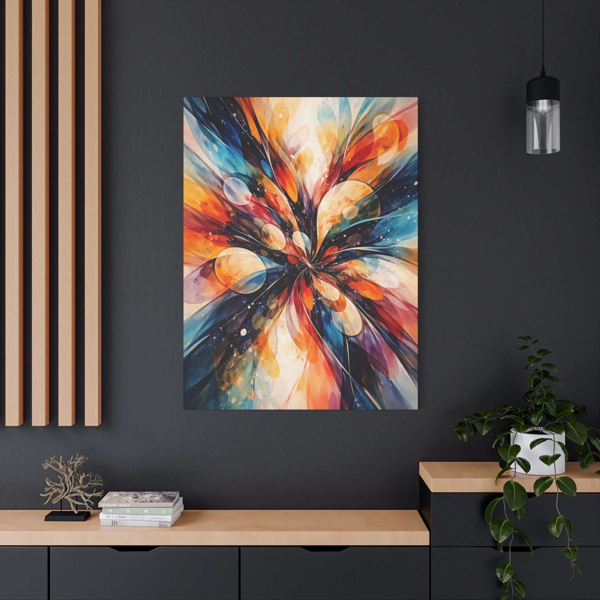 Colorful Abstract Wall Art Canvas – Modern Vibrant Home Decor Painting - Matte Canvas Stretched, 1.25"