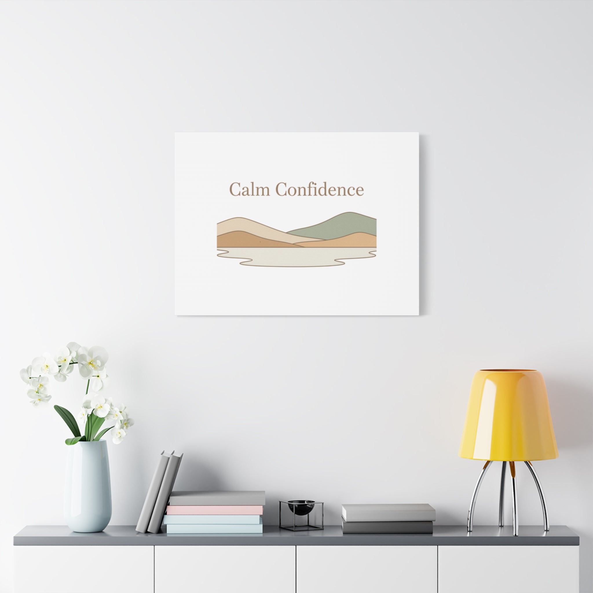 Calm Confidence minimalist landscape Canvas | quiet luxury, neutral minimalist