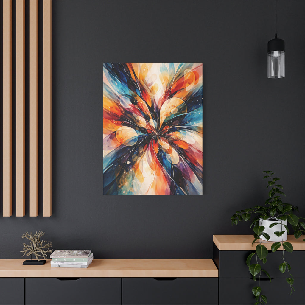 Colorful Abstract Wall Art Canvas – Modern Vibrant Home Decor Painting - Matte Canvas Stretched, 1.25"