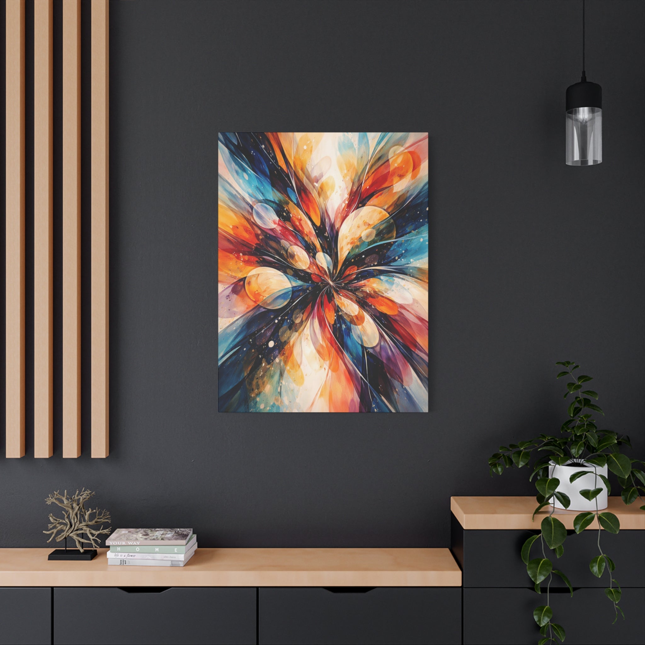 Colorful Abstract Wall Art Canvas – Modern Vibrant Home Decor Painting - Matte Canvas Stretched, 1.25"