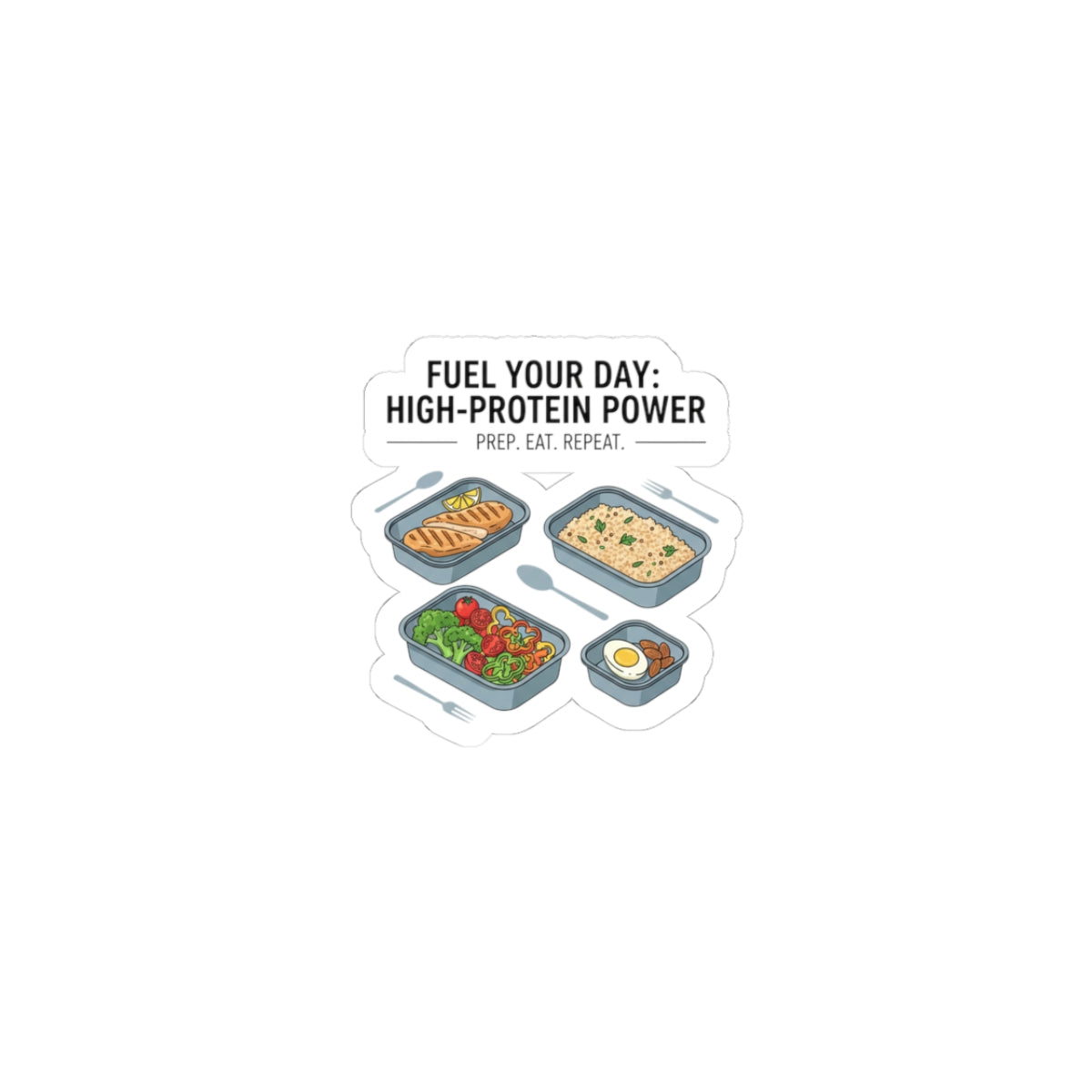 High-Protein Meal Prep Sticker - Laptop sticker protein breakfast- macro icons
