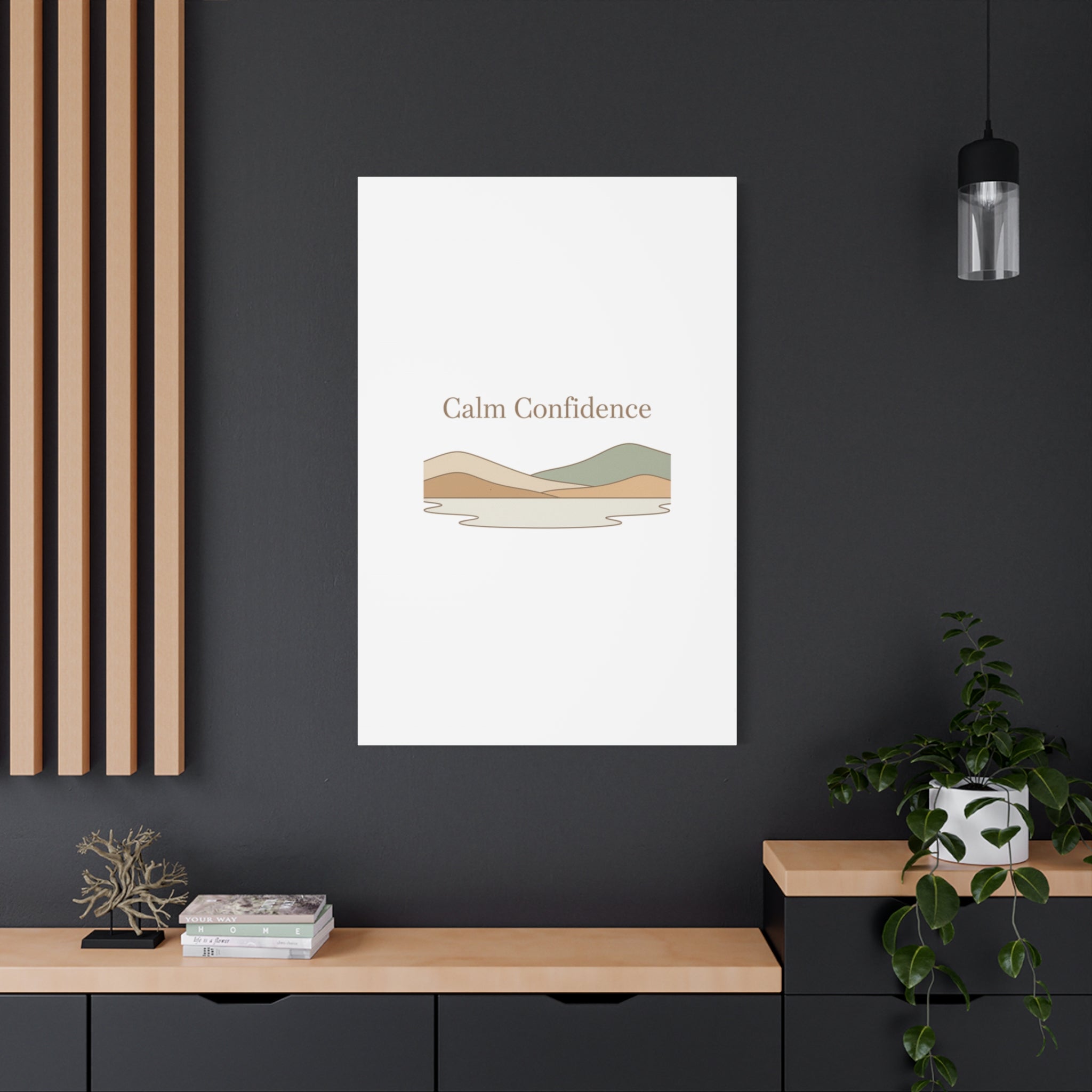 Calm Confidence minimalist landscape Canvas | quiet luxury, neutral minimalist
