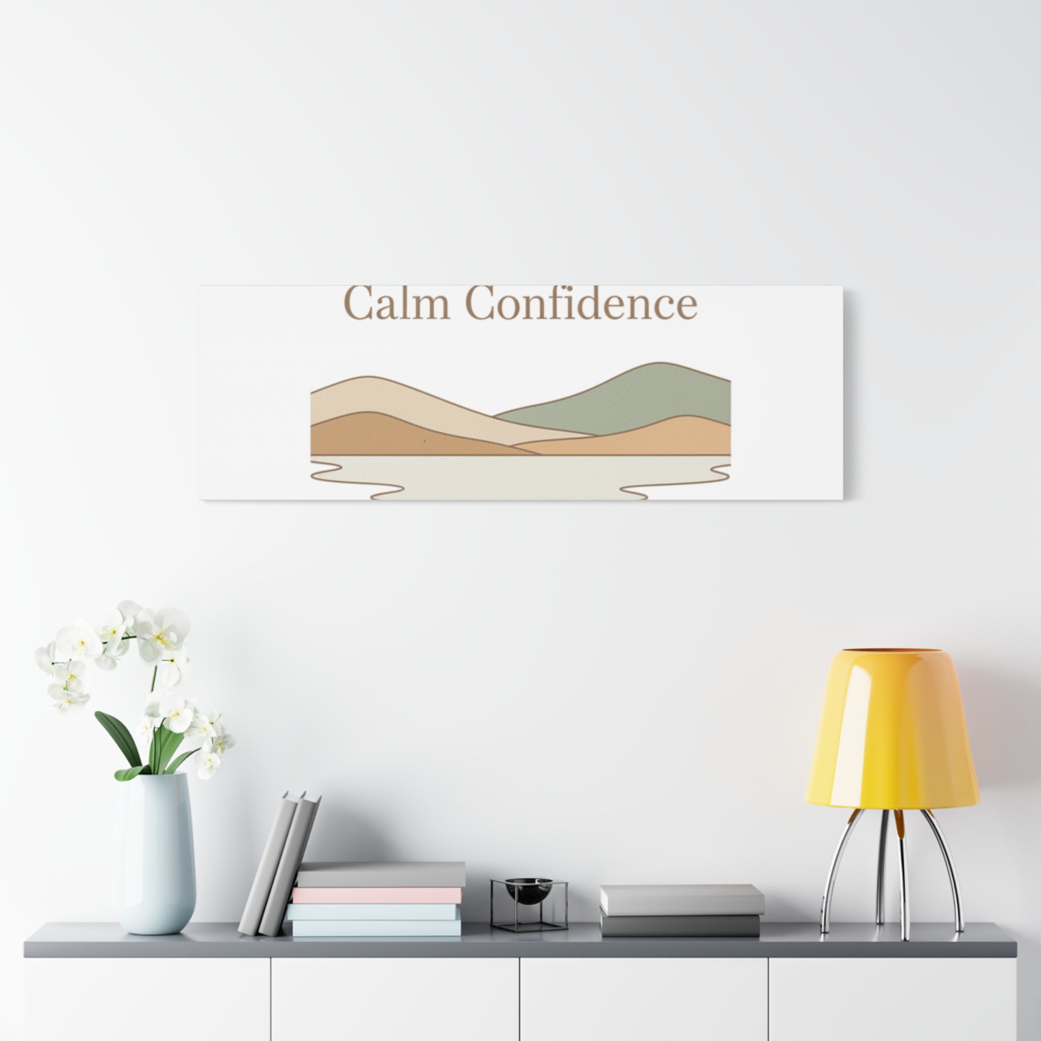 Calm Confidence minimalist landscape Canvas | quiet luxury, neutral minimalist
