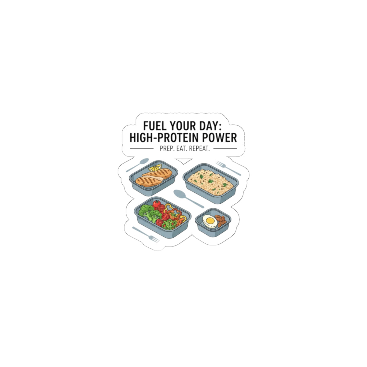High-Protein Meal Prep Sticker - Laptop sticker protein breakfast- macro icons