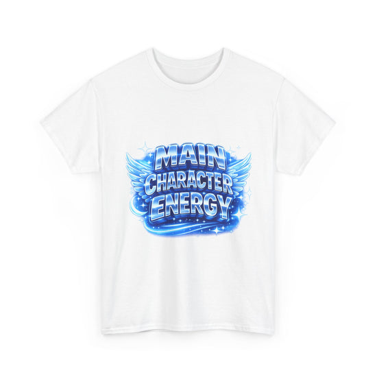 T-Shirt — "Main Character Energy" Retro Blue Graphic Tee