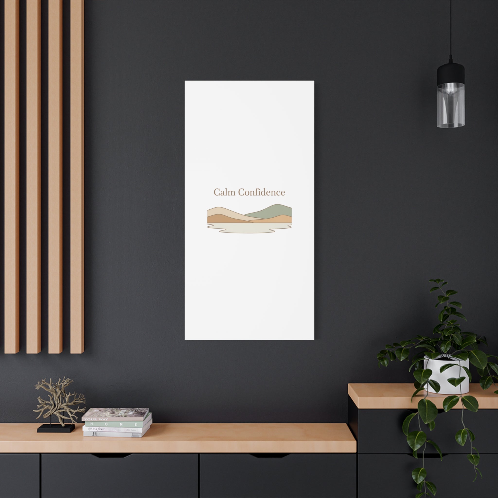 Calm Confidence minimalist landscape Canvas | quiet luxury, neutral minimalist