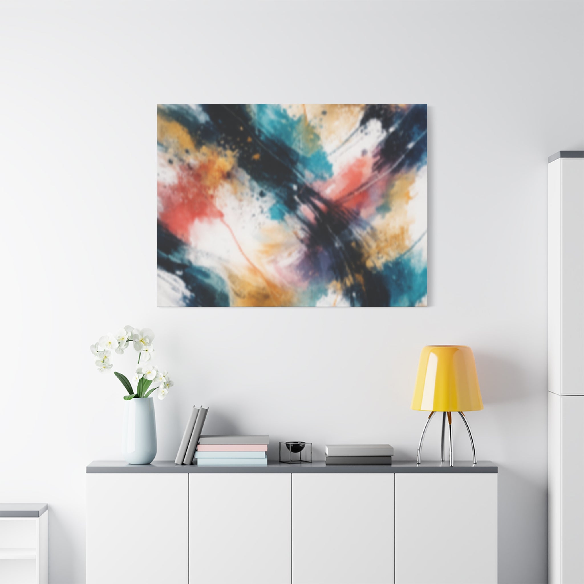 Abstract Color Splash Matte Canvas Print - Vibrant Modern Wall Art - Bedroom decor canvas