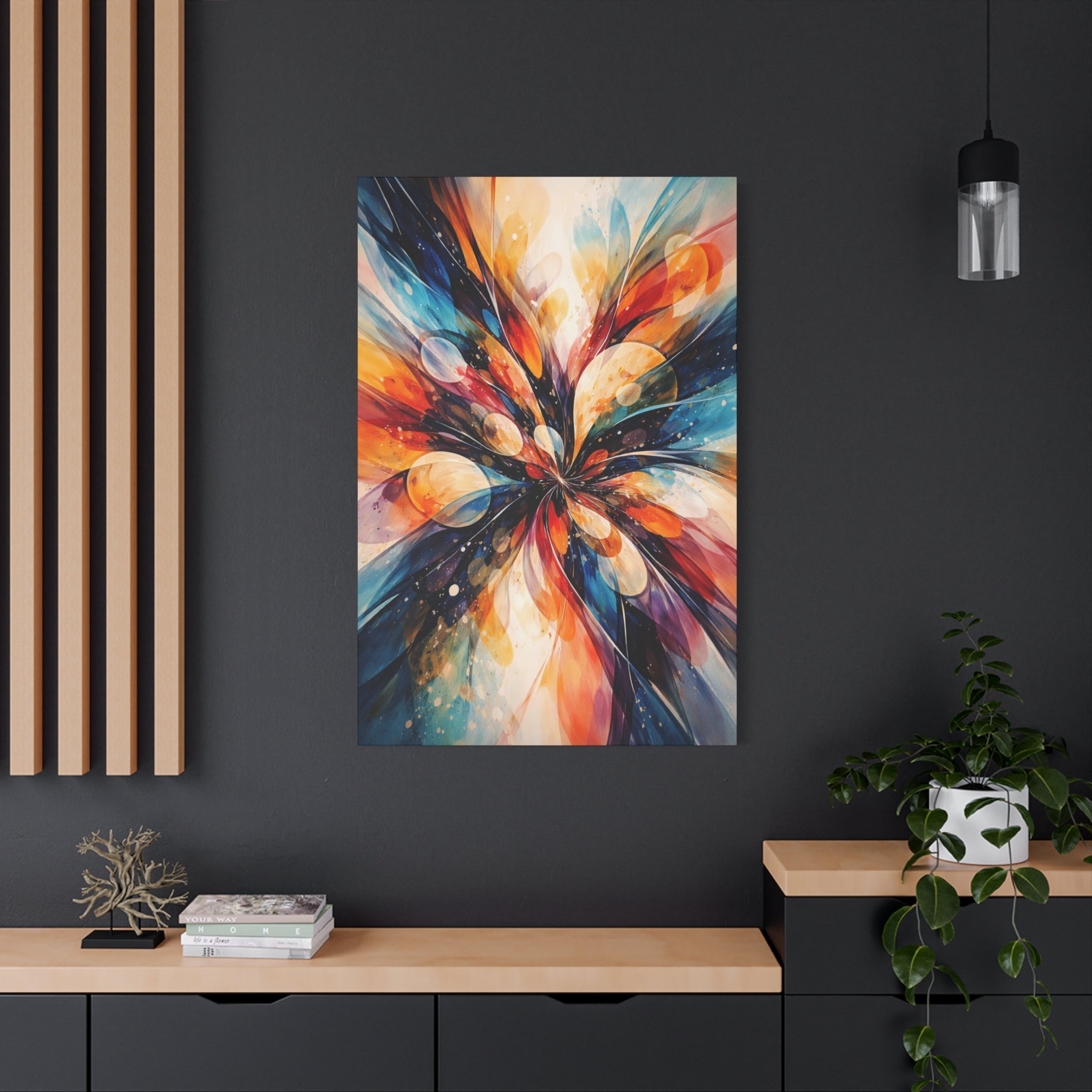 Colorful Abstract Wall Art Canvas – Modern Vibrant Home Decor Painting - Matte Canvas Stretched, 1.25"