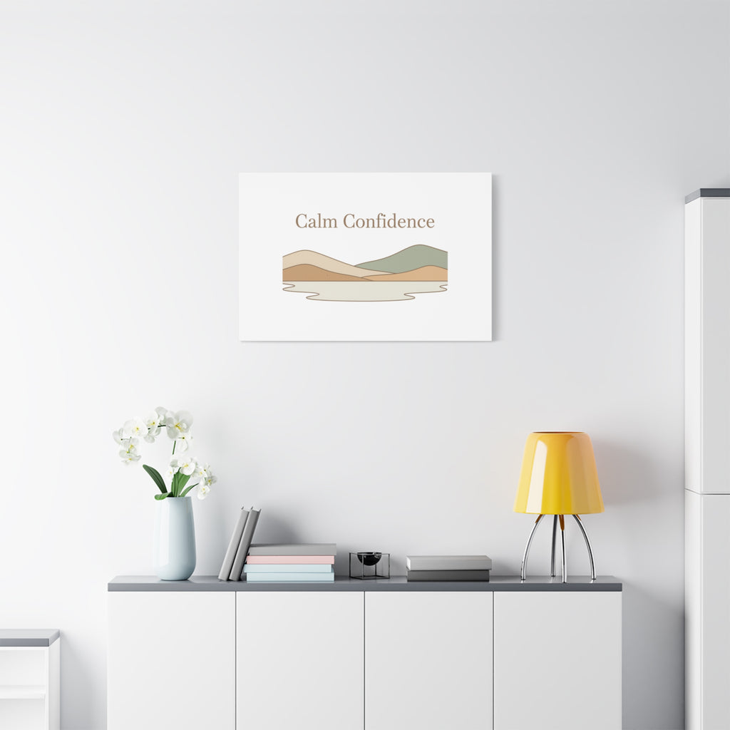 Calm Confidence minimalist landscape Canvas | quiet luxury, neutral minimalist